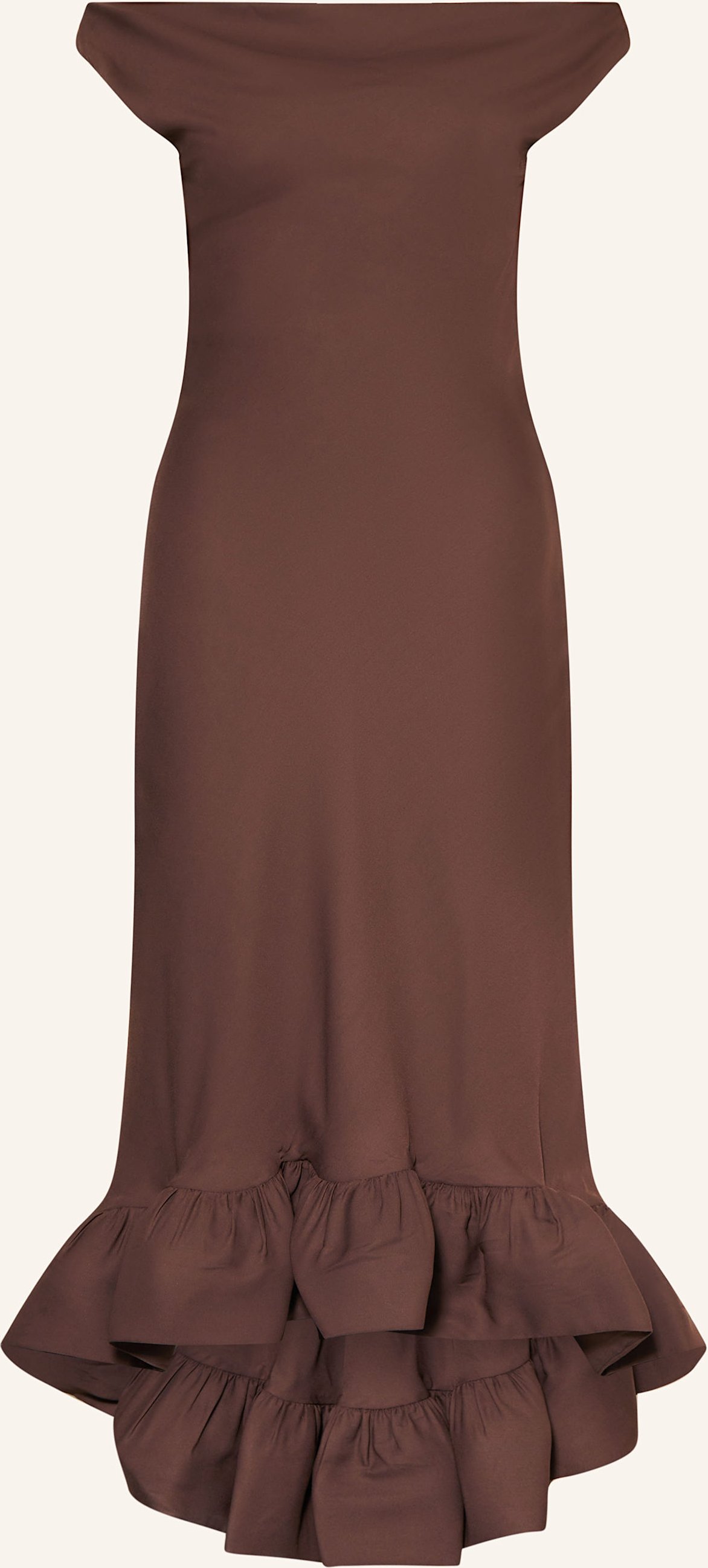 Malina Kleid Alia Mit Volants braun