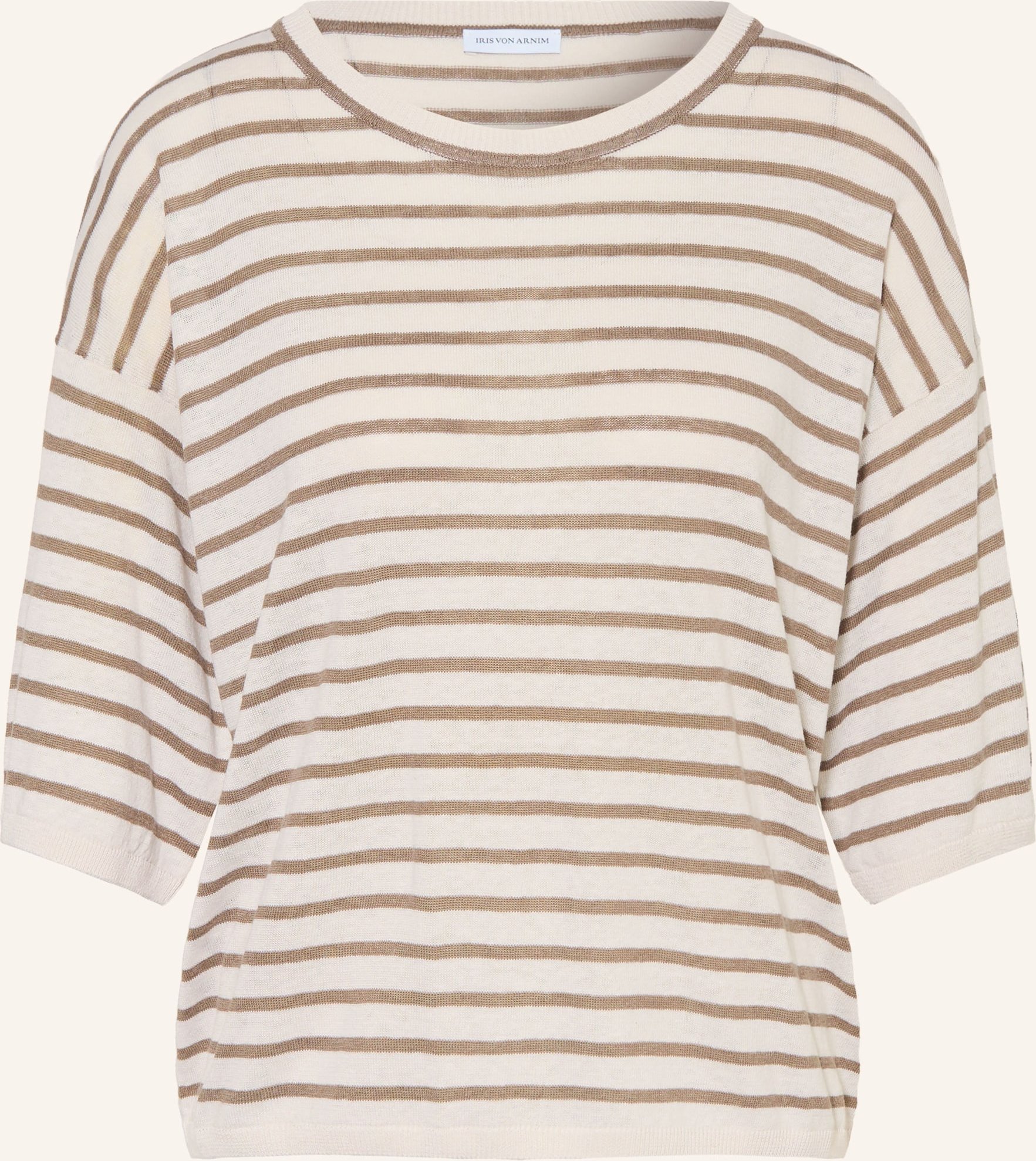 Iris Von Arnim Strickshirt Emina Mit Seide Und Leinen beige