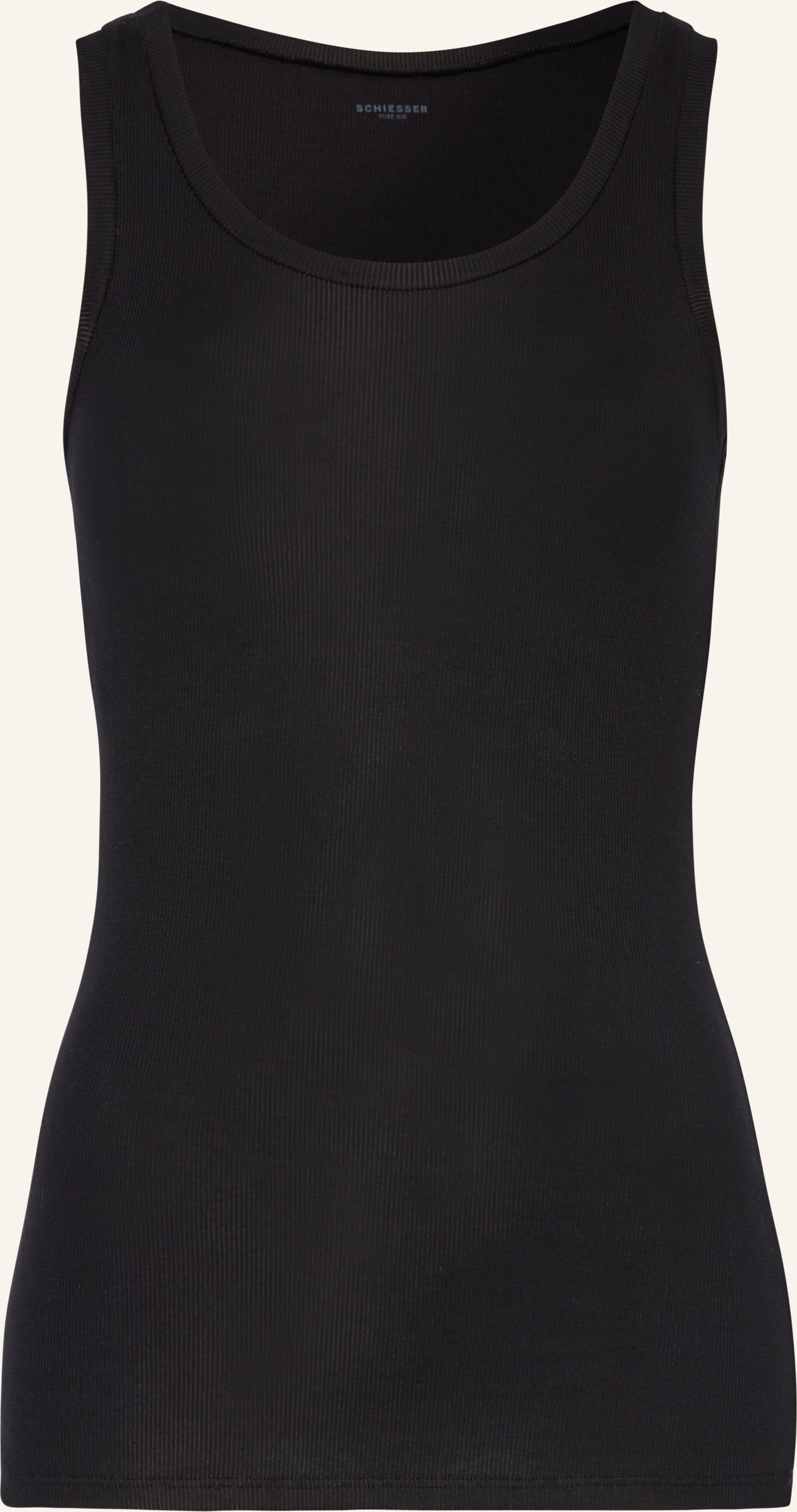 Schiesser Top Pure Rib schwarz