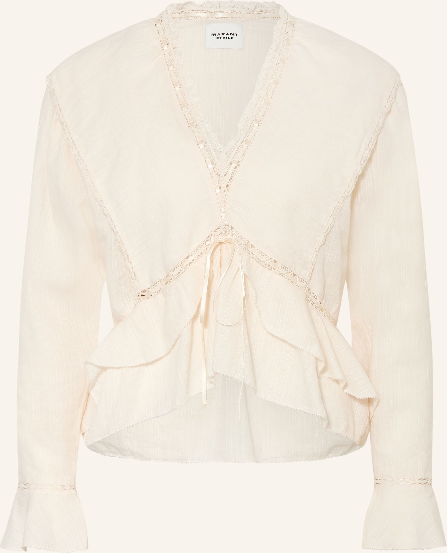 Marant Étoile Blusenshirt Damienne Mit Leinen Und Spitze weiss