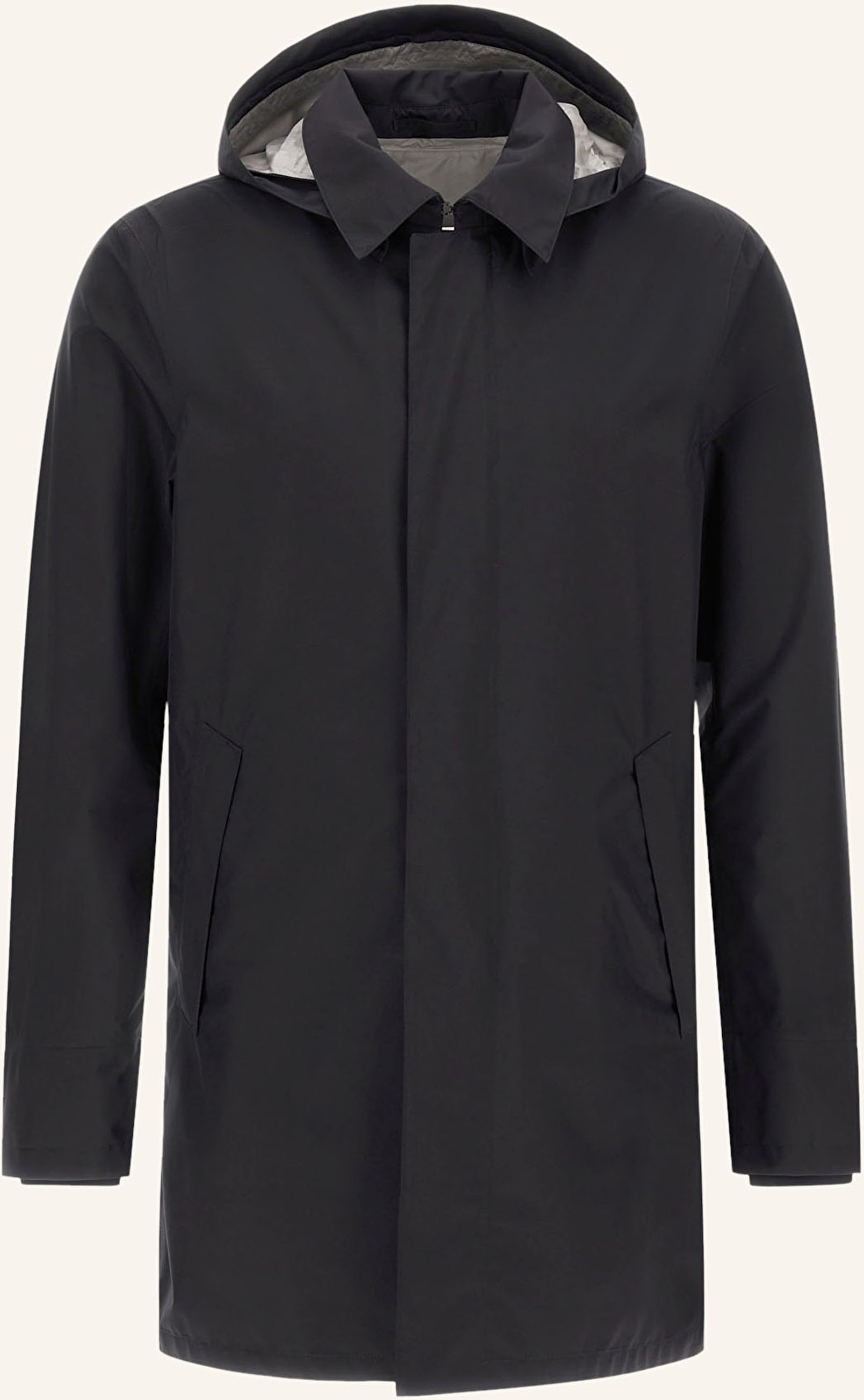 Herno Mantel Mit Abnehmbarer Kapuze schwarz