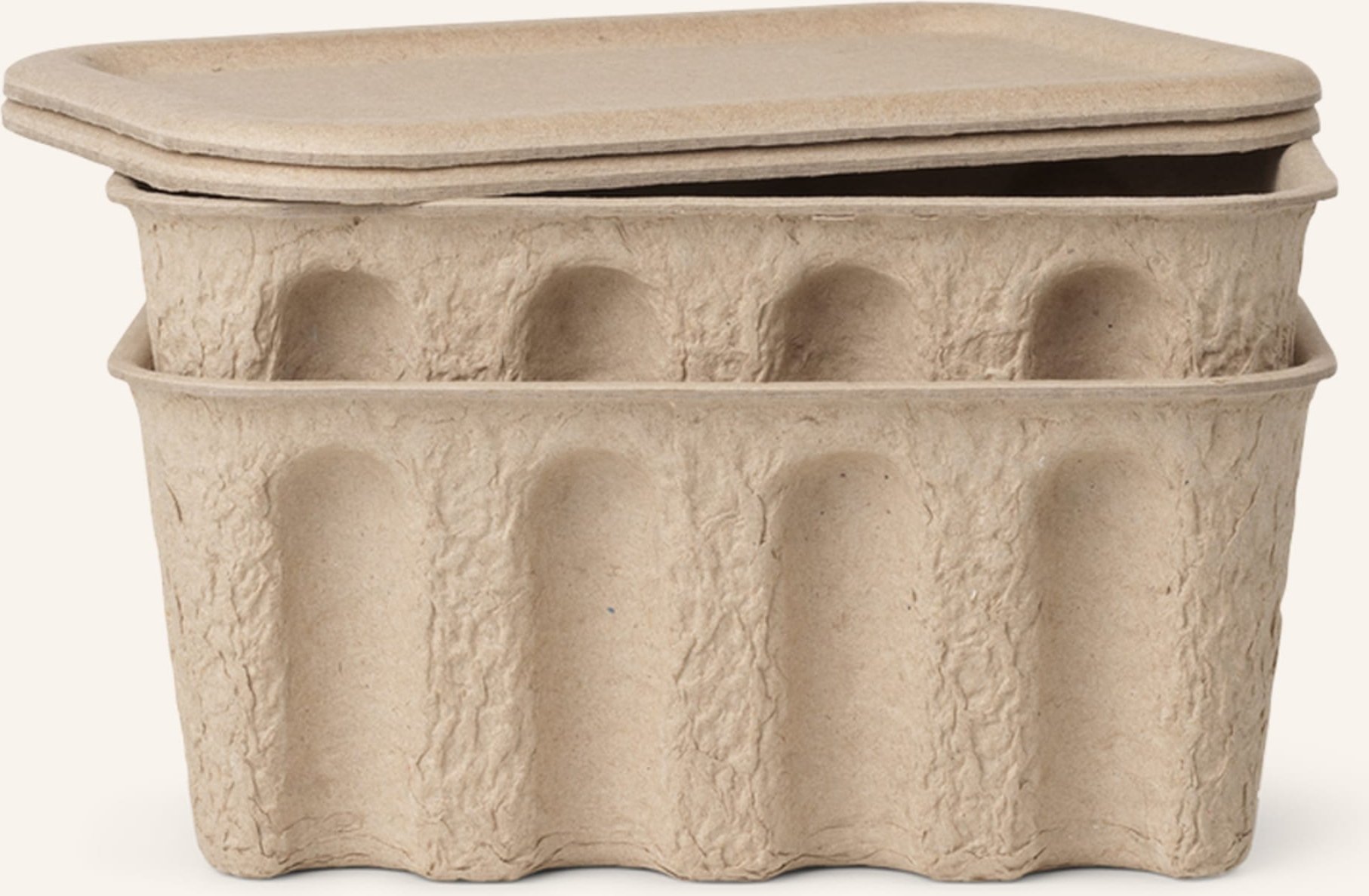 Ferm Living 2er-Set Aufbewahrungsboxen Pulp Small braun