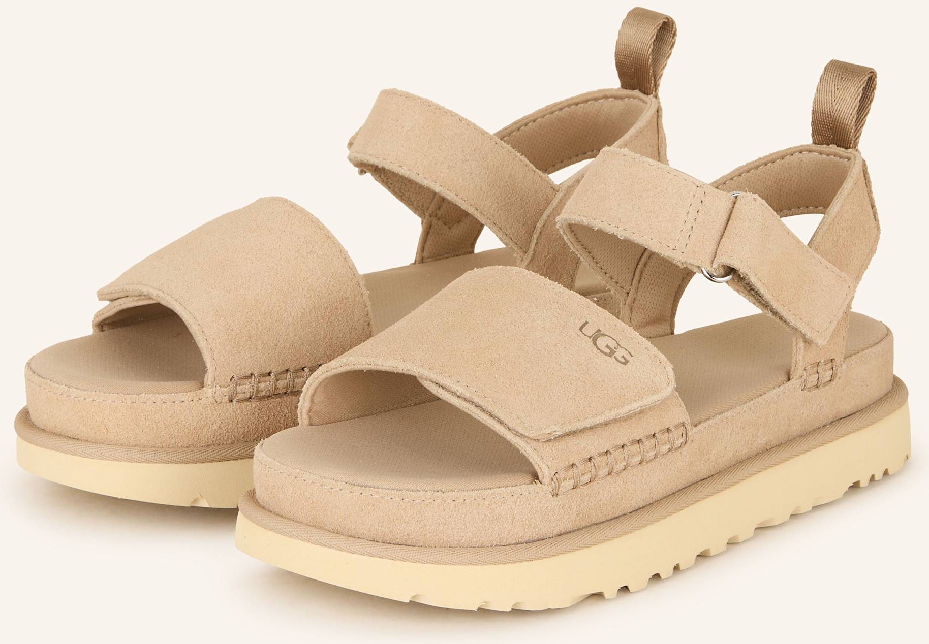 Ugg Plateau-Sandalen Goldenstar beige