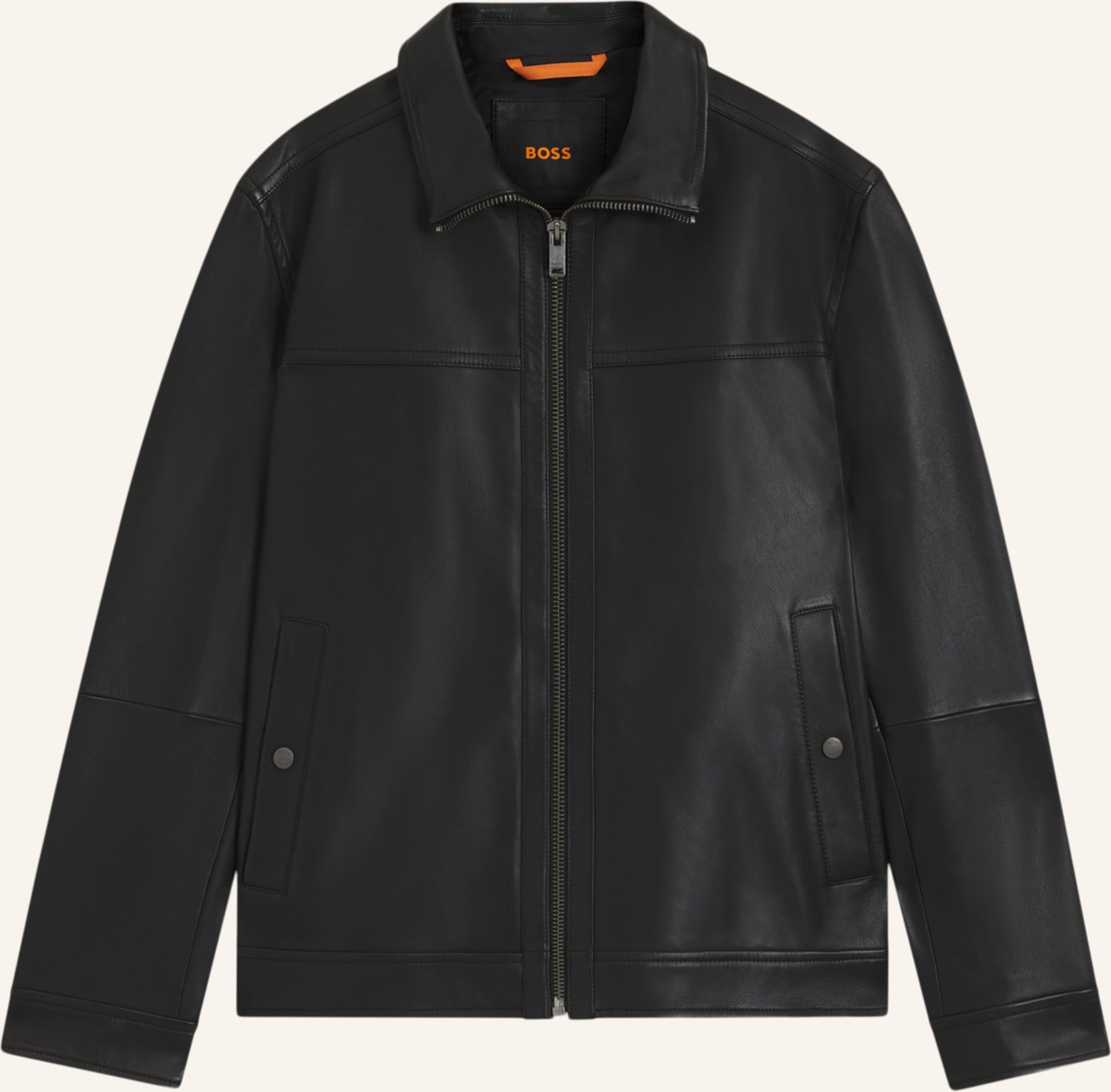 Boss Lederjacke Jorest schwarz