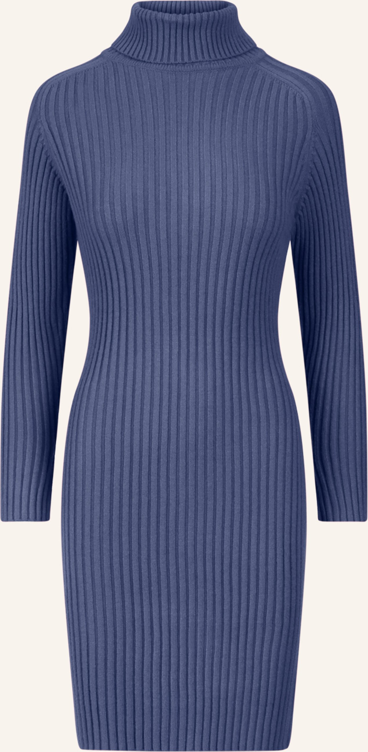 Apart Rippenstrickkleid blau