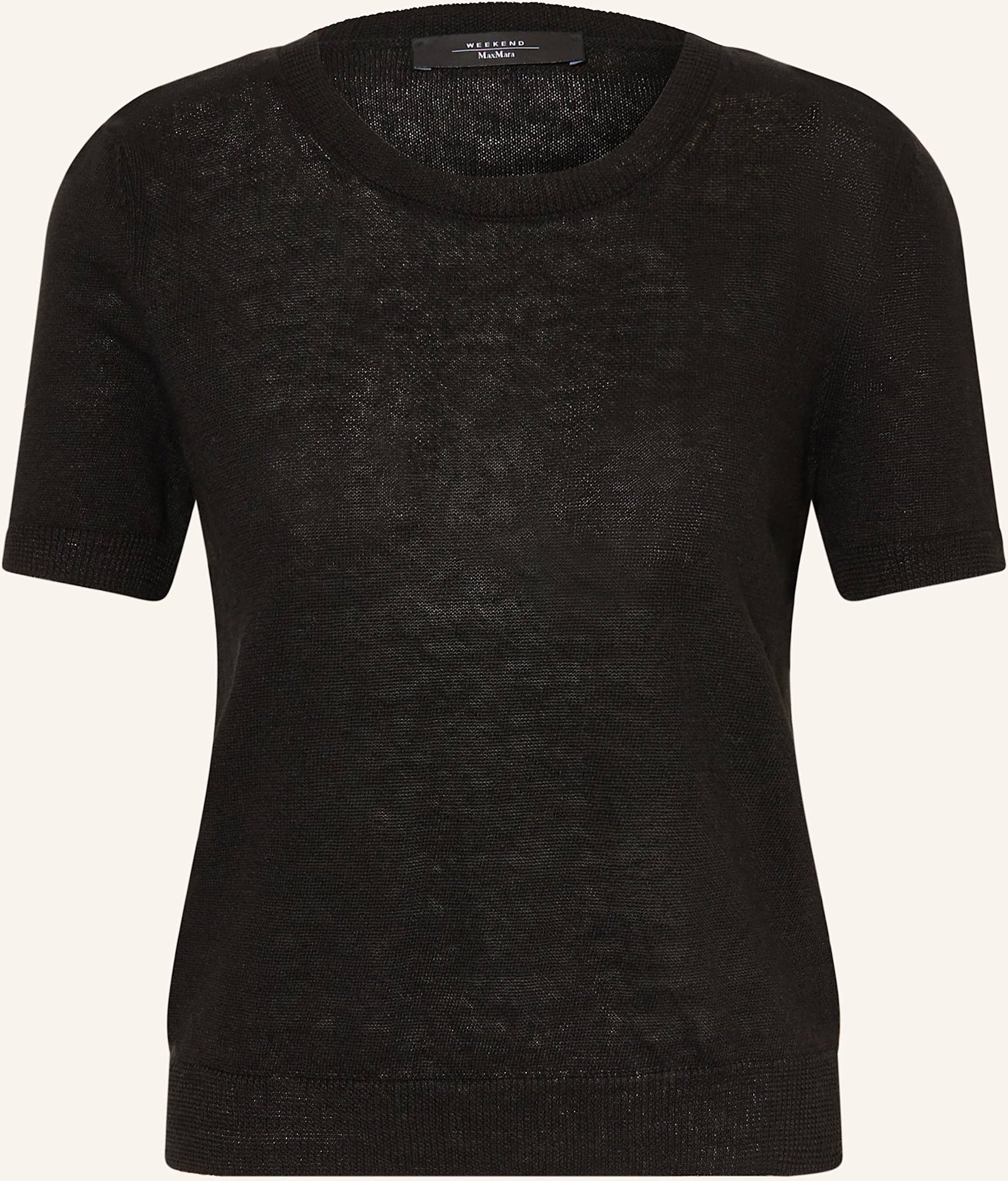 Weekend Max Mara Strickshirt Pancone Aus Leinen schwarz