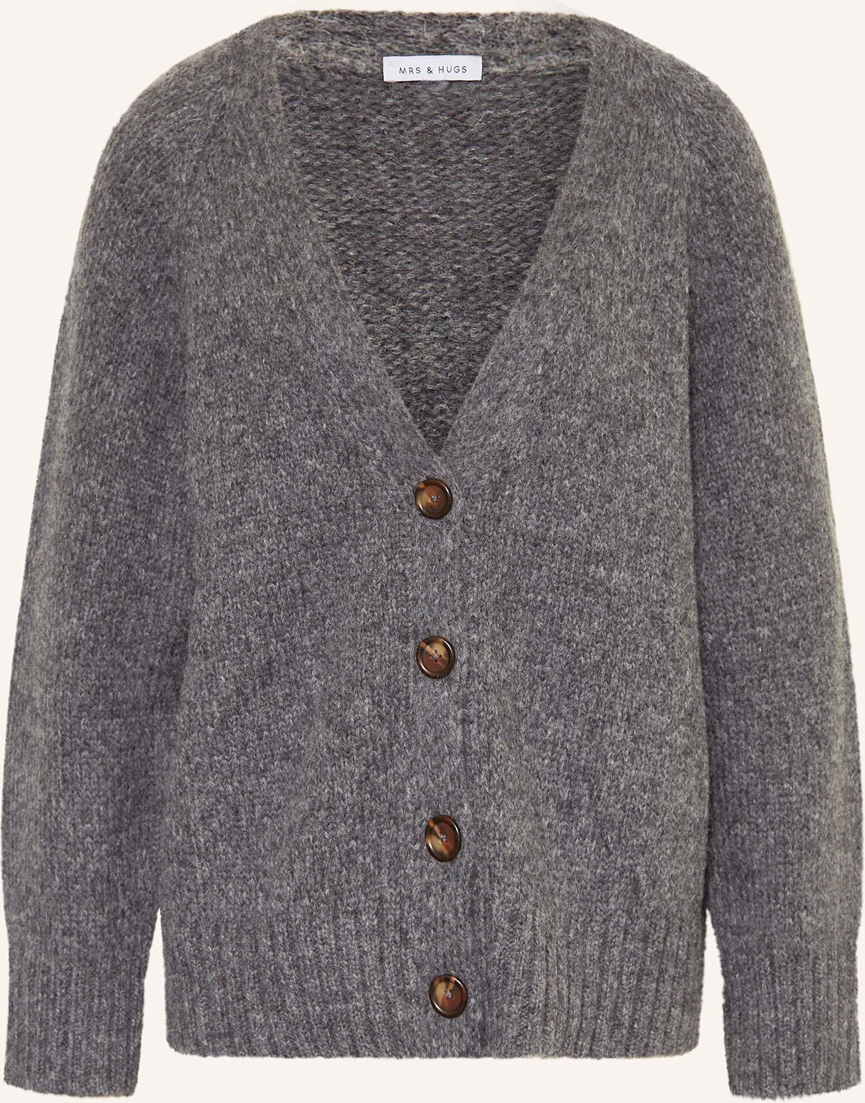 Mrs & Hugs Strickjacke Aus Alpaka grau