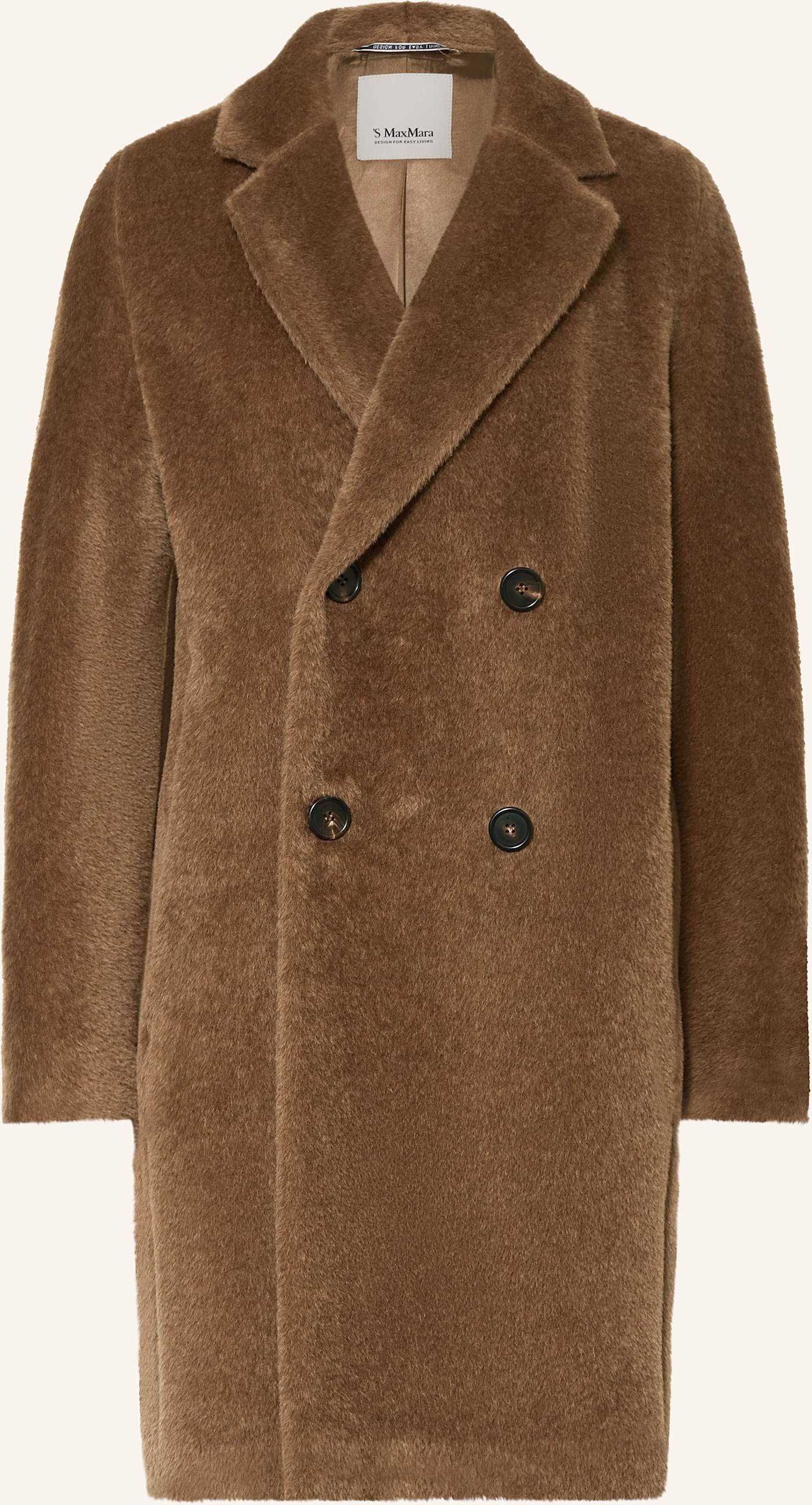 S Max Mara Kunstfell-Mantel Roseto Mit Alpaka braun