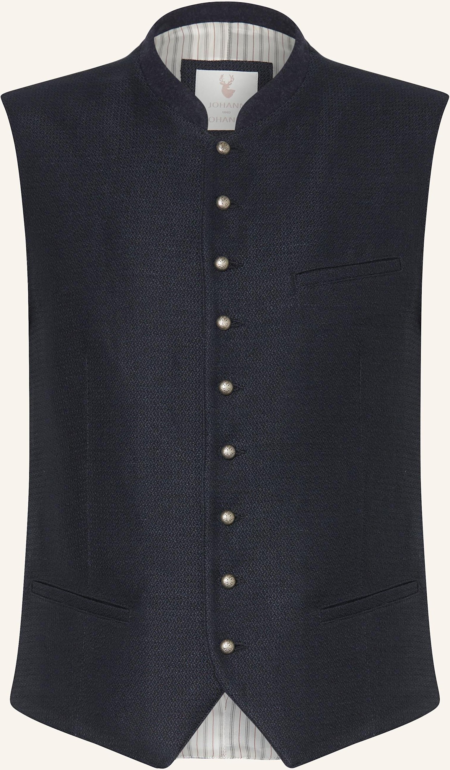 Johann & Johanna Trachtenweste Benjamin Mit Leinen blau