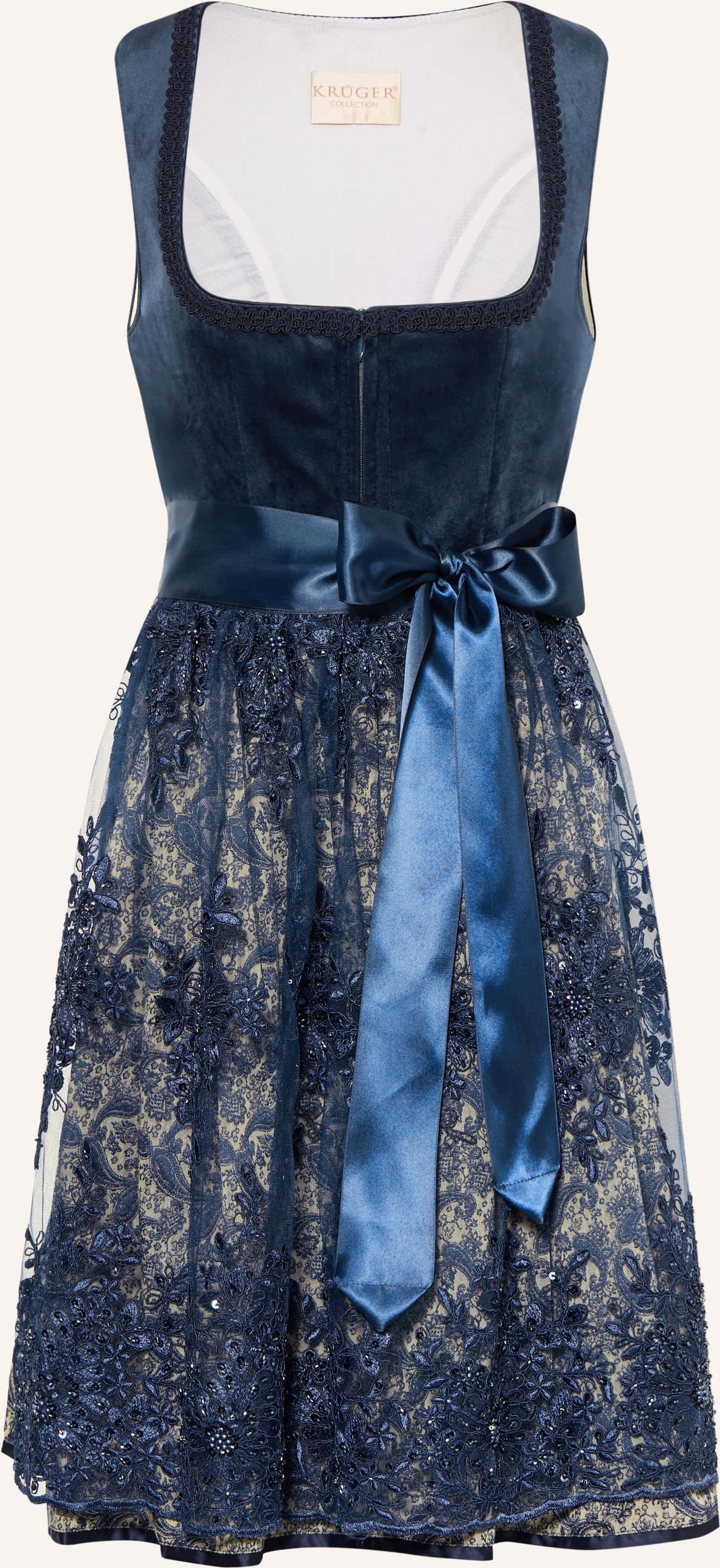 Krüger Dirndl Aislinn Mit Schmucksteinen Und Schmuckperlen blau