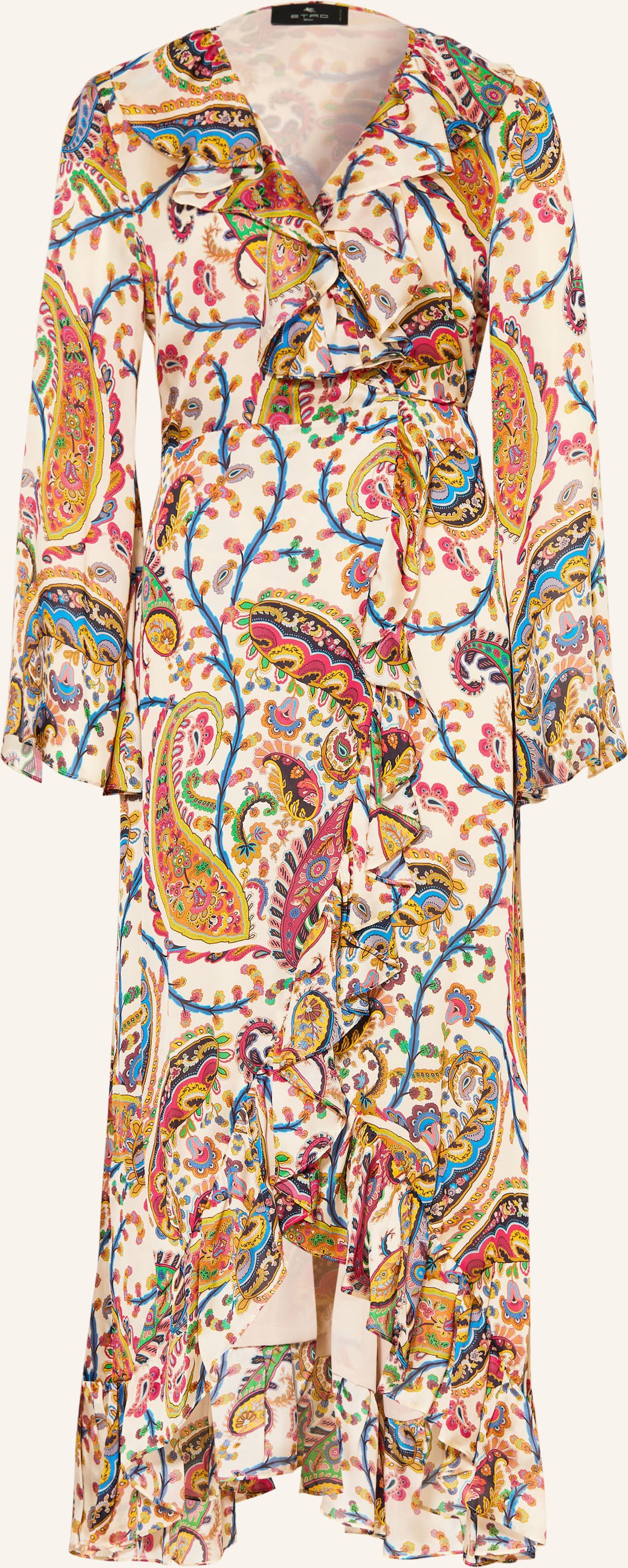 Etro Wickelkleid Aus Seide Mit Volants rot