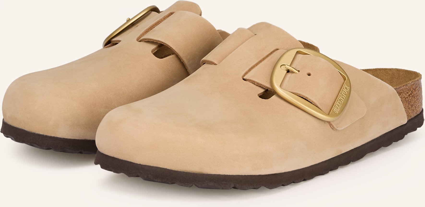 Birkenstock Pantoletten Boston Big Buckle beige