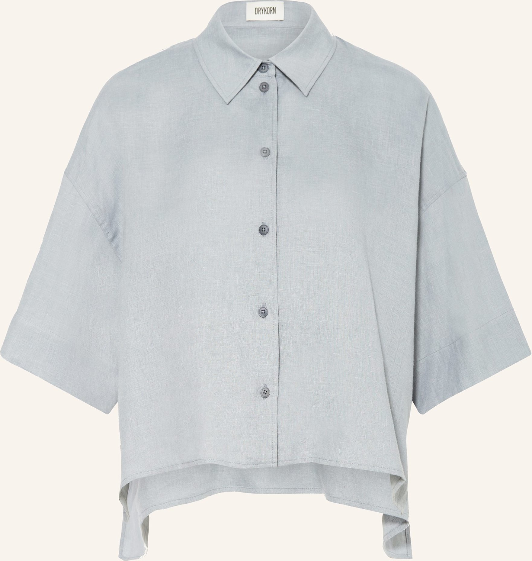 Drykorn Hemdbluse Yarika Aus Leinen blau