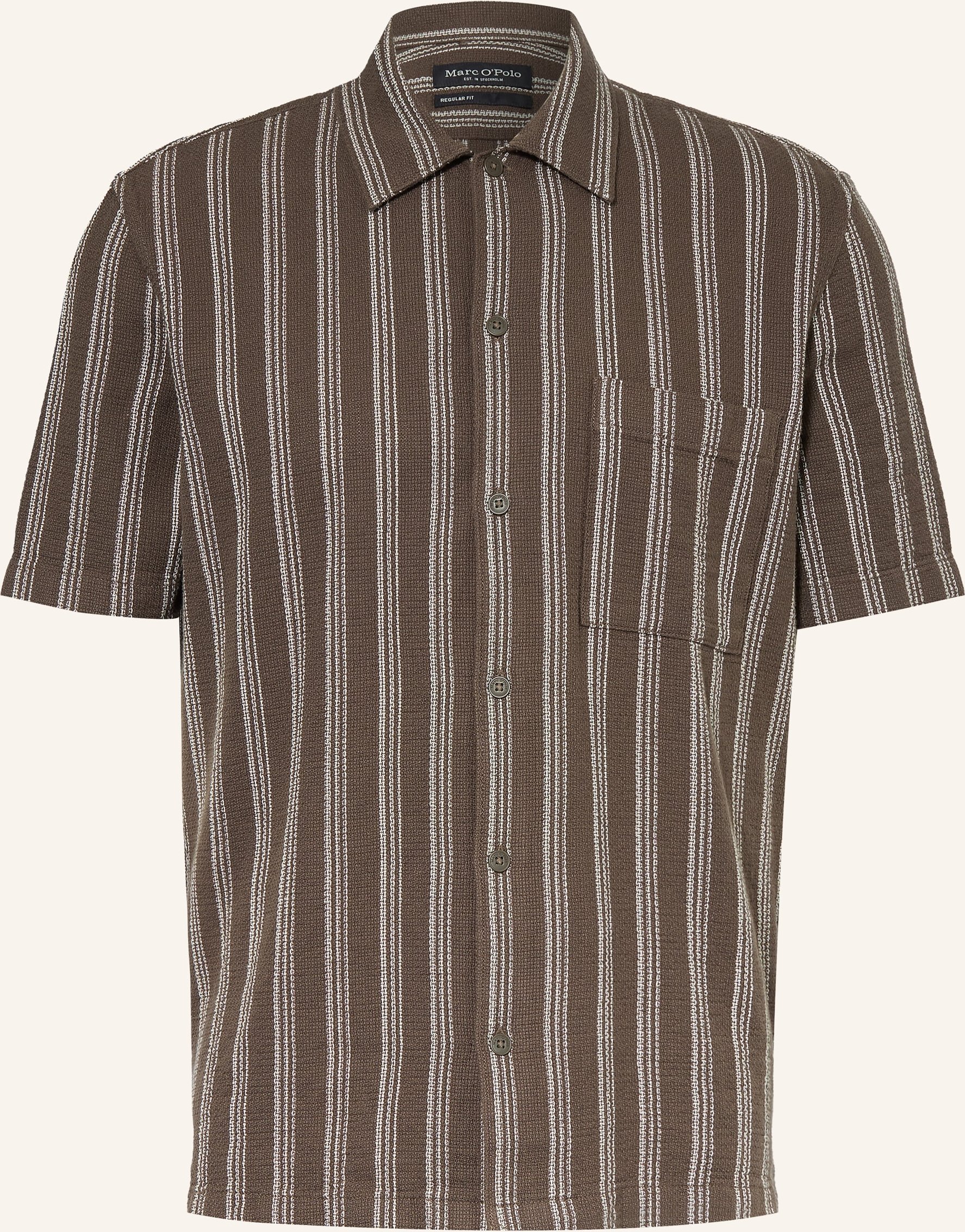 Marc O'polo Kurzarm-Hemd Regular Fit braun
