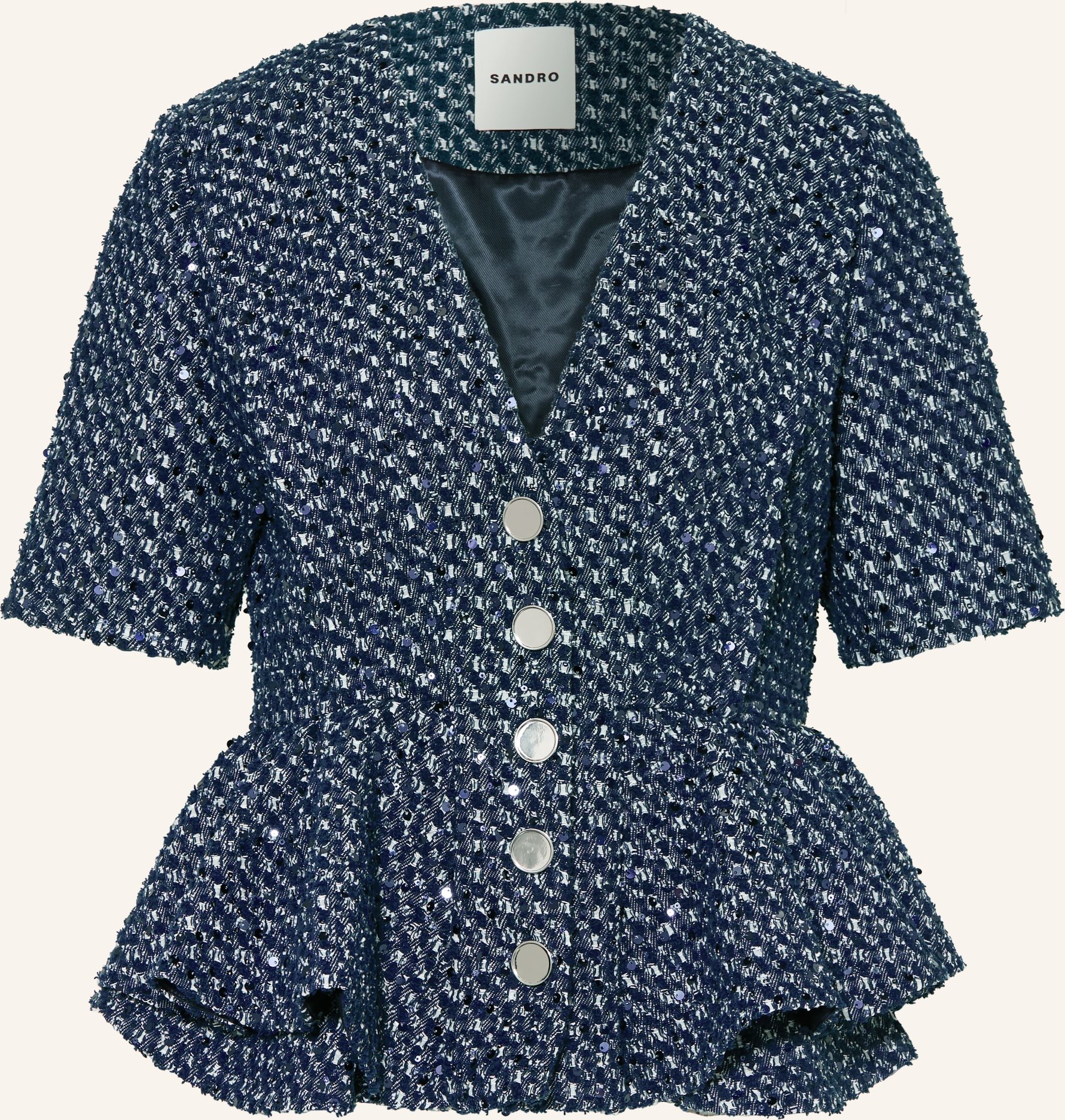 Sandro Blazer Mit Pailletten blau