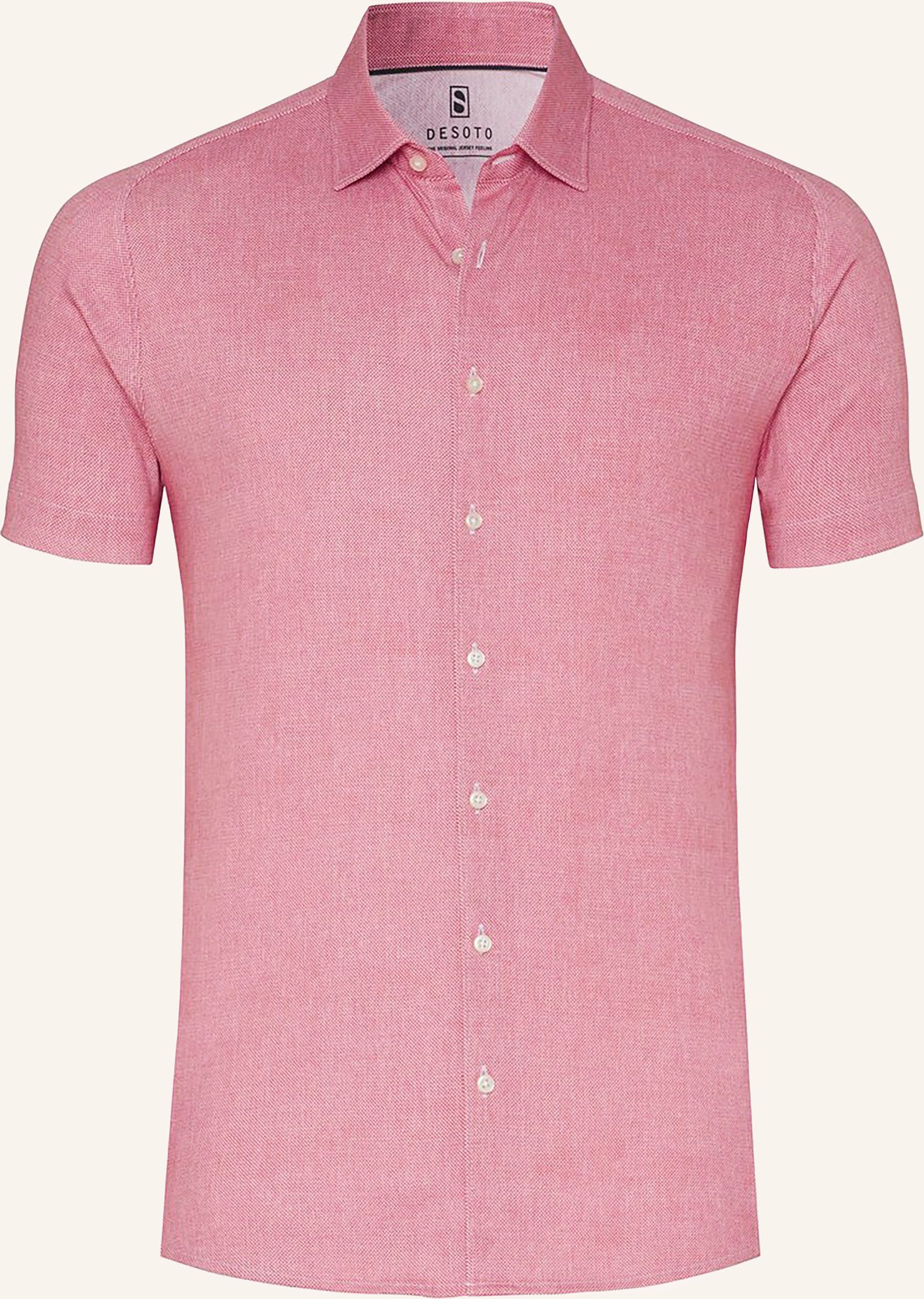 Thumbnail - Desoto Kurzarm-Hemd Slim Fit Aus Jersey rot