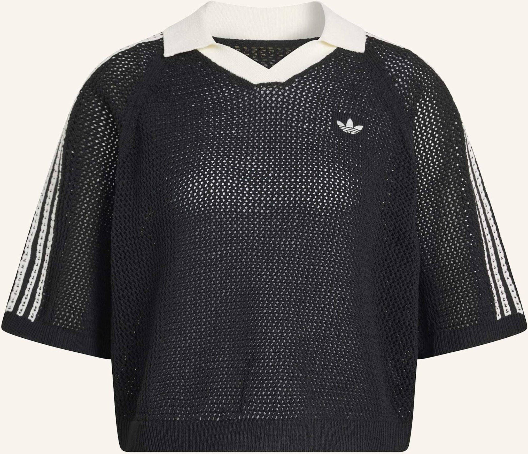 Adidas Originals Knitted Crochet Poloshirt schwarz