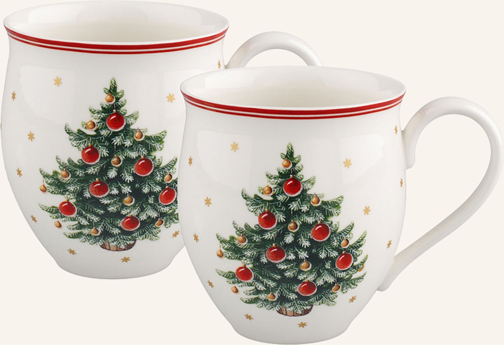 Villeroy & Boch Becher Mit Henkel Set 2tlg., Tannenbaum Toy's Delight rot