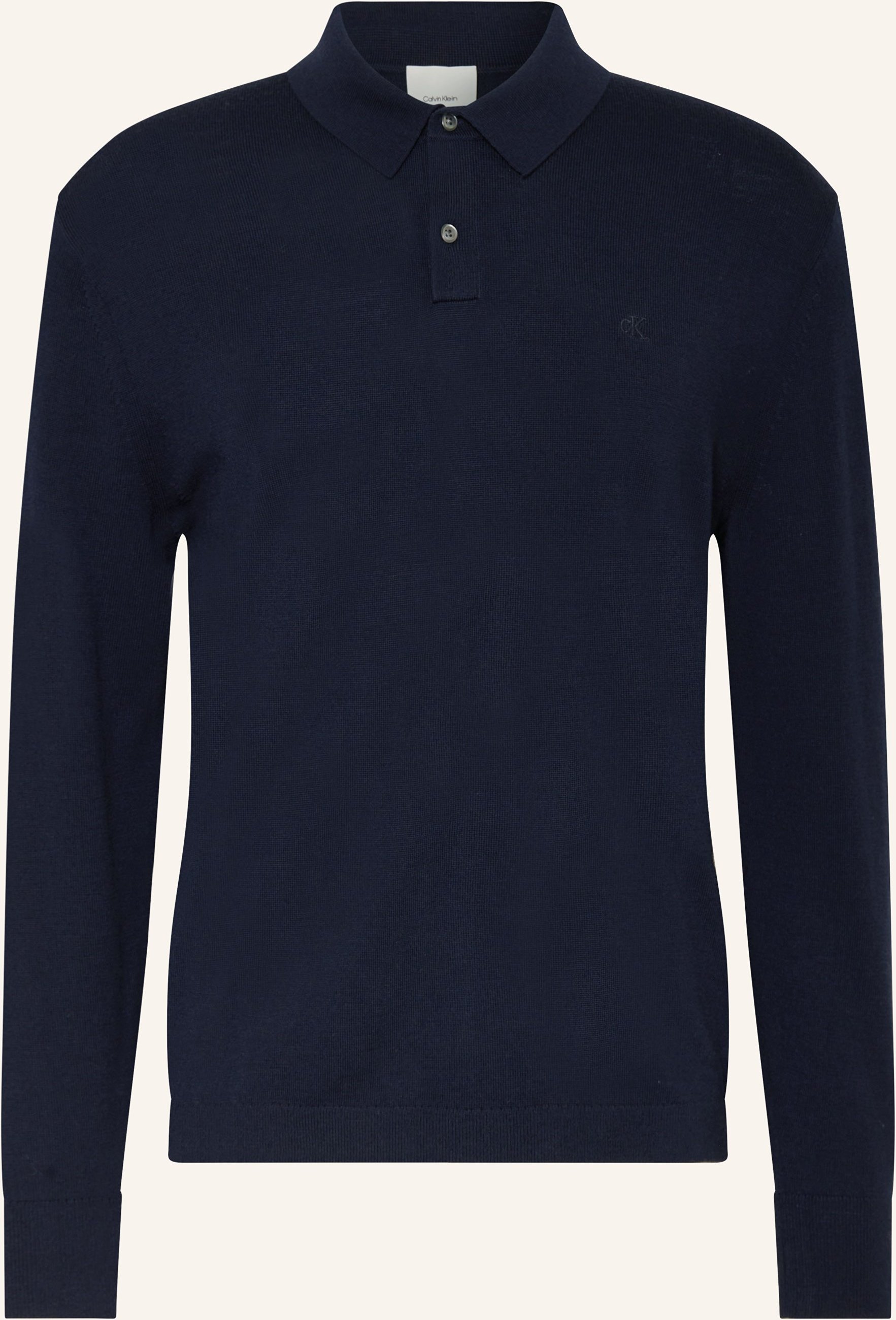 Calvin Klein Strick-Poloshirt blau