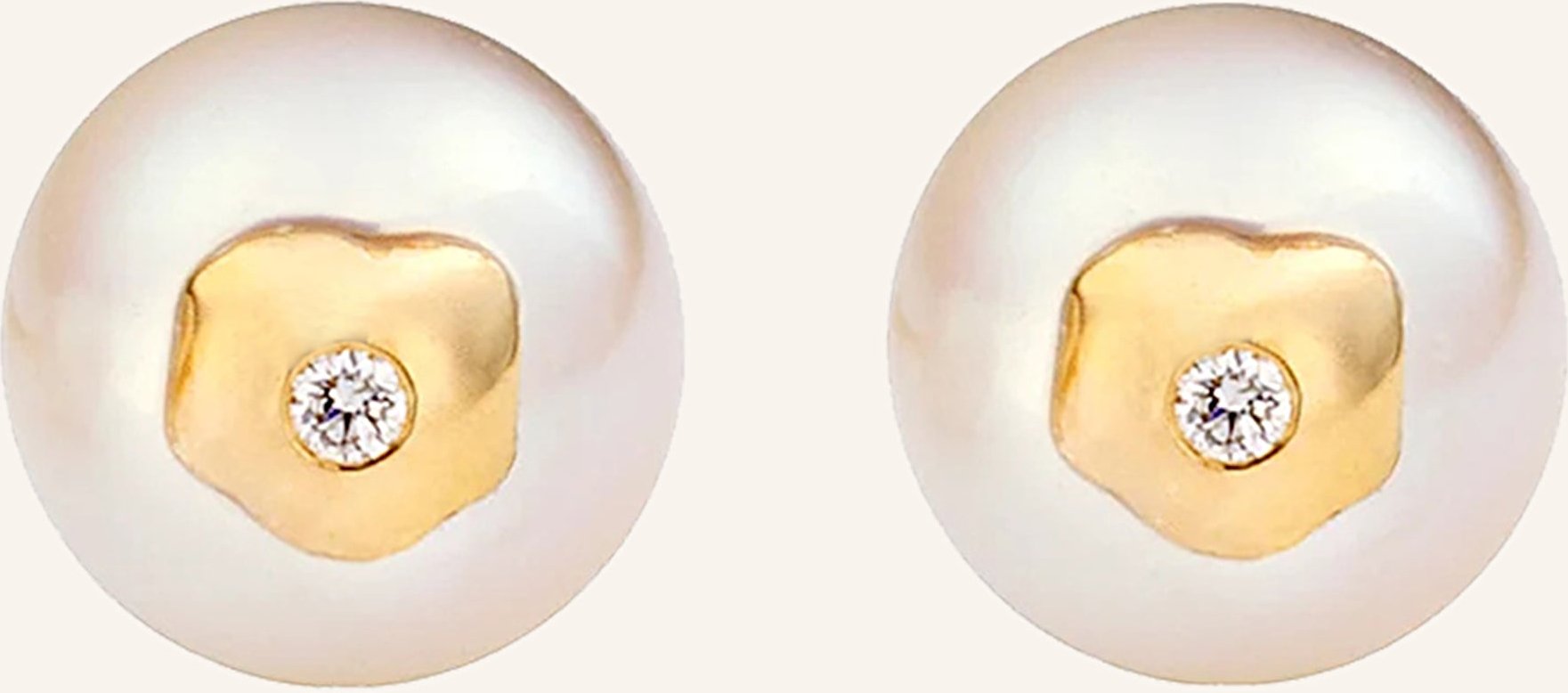 Thumbnail - Ariane Ernst Ohrstecker The "Spiegelei" Studs M Aus 18 Karat Gold Mit Diamanten gold