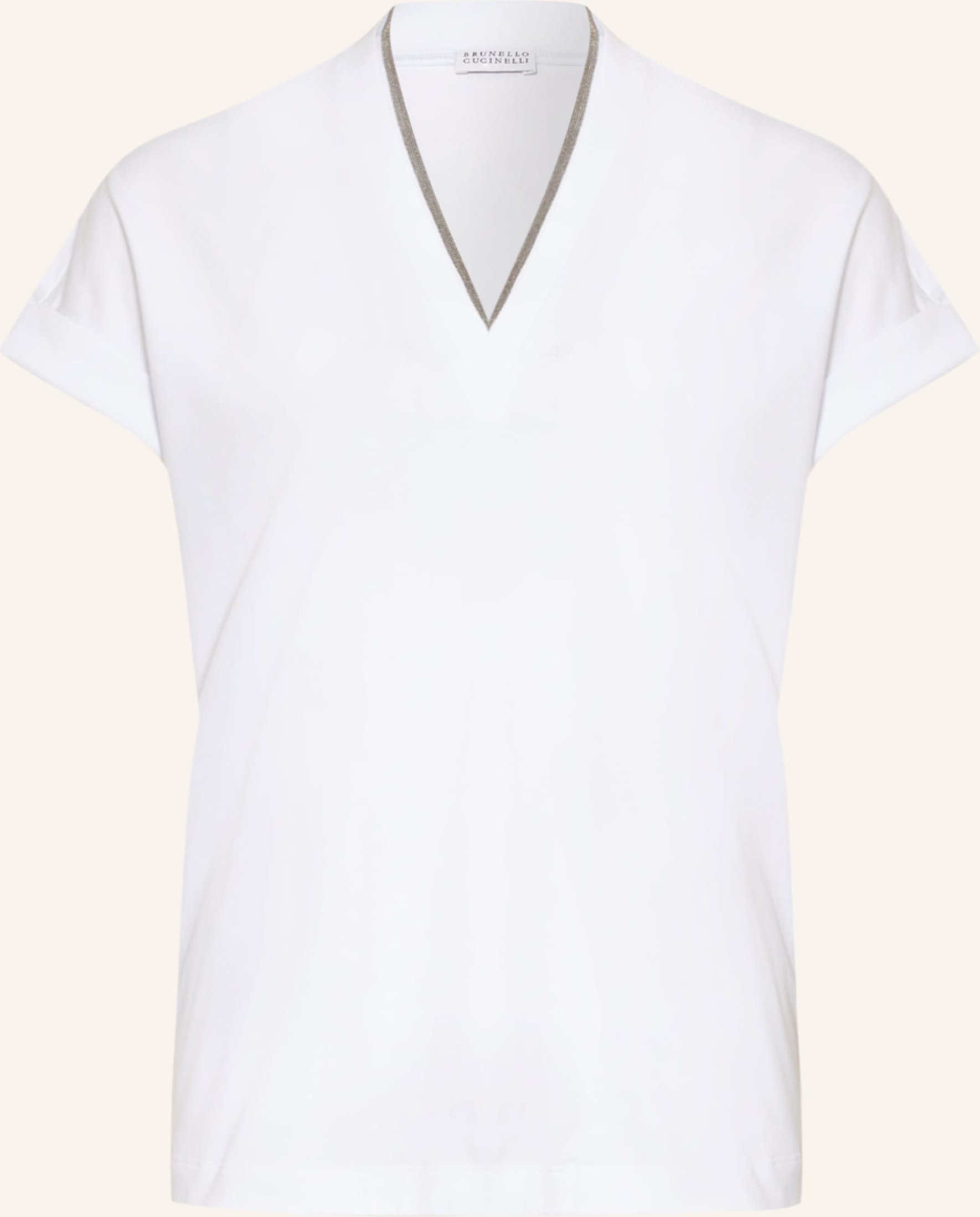 Brunello Cucinelli T-Shirt Mit Schmucksteinbesatz weiss