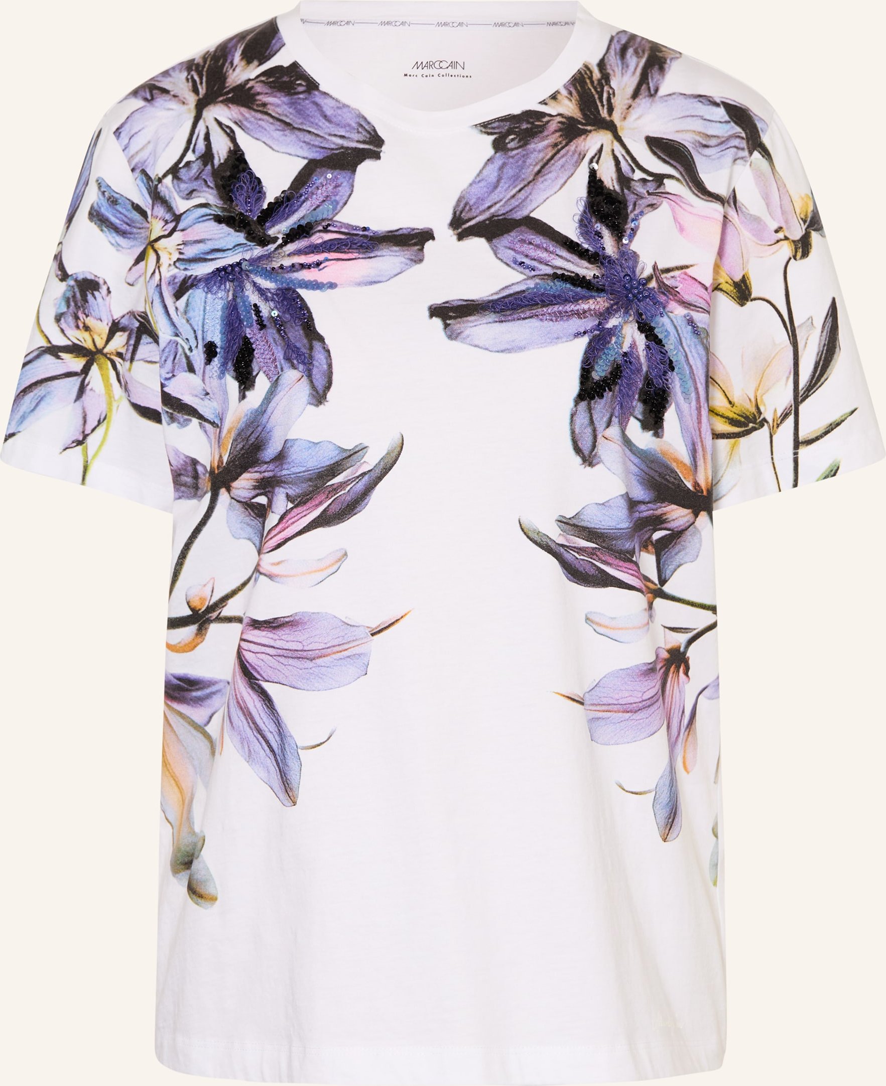 Marc Cain T-Shirt Mit Pailletten weiss