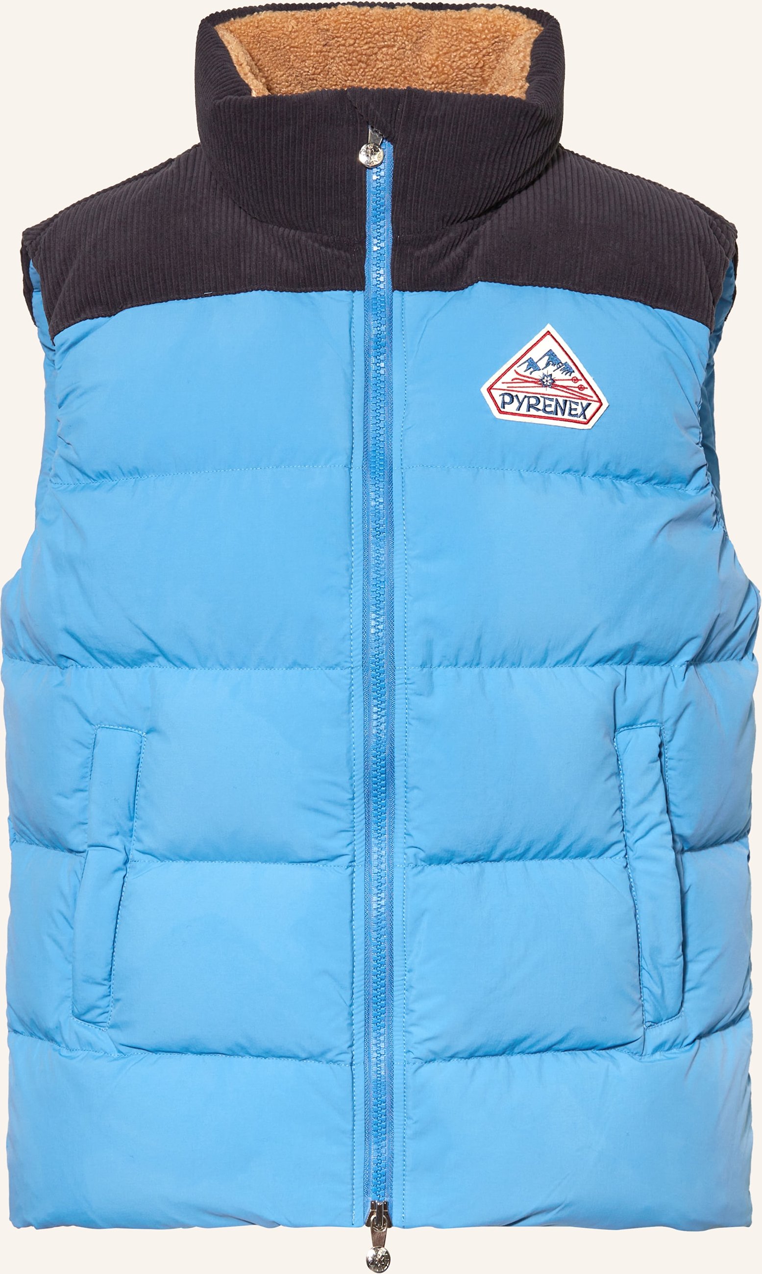 Pyrenex Daunenweste Retro John Im Materialmix blau