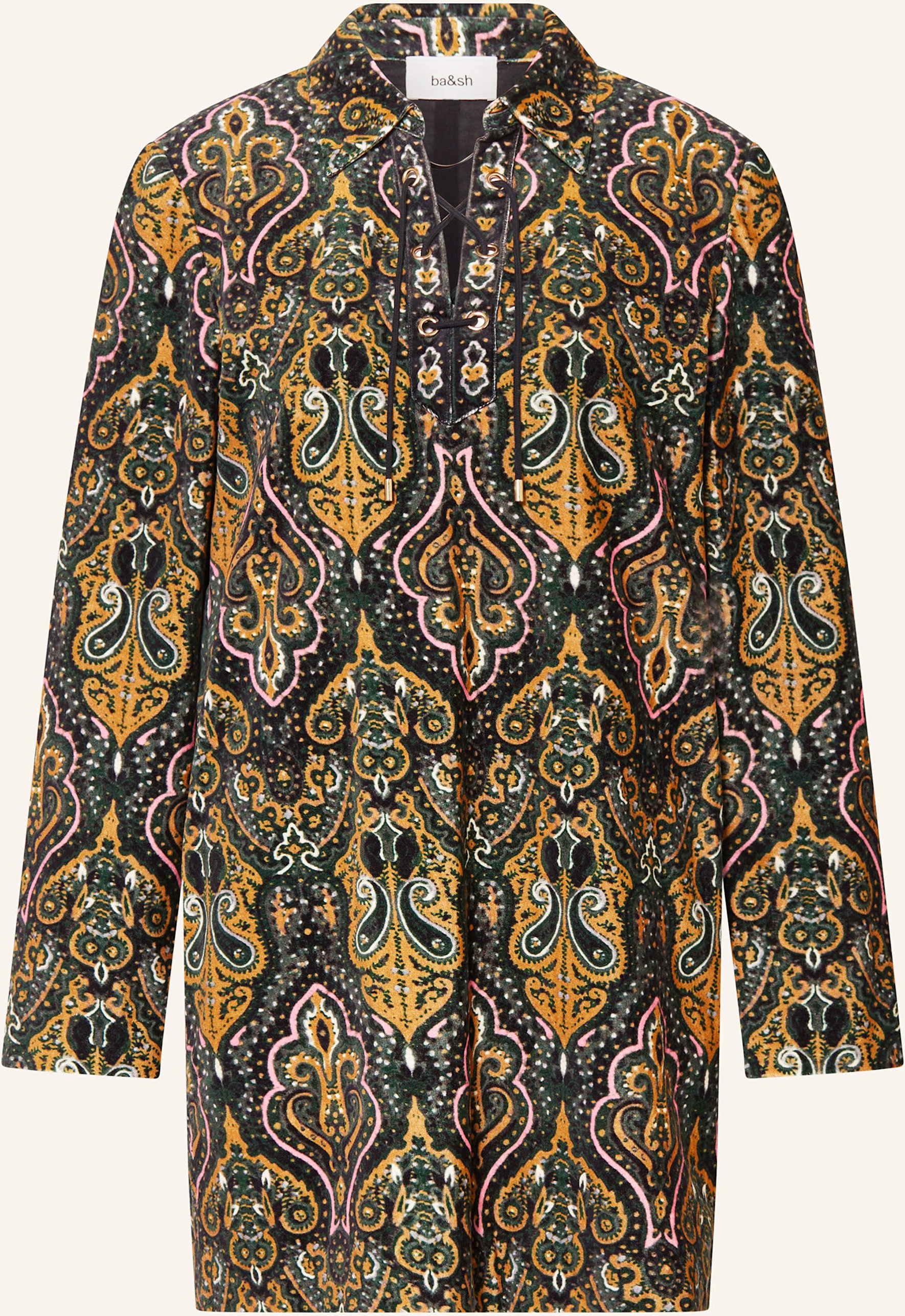 Ba&Sh Hemdblusenkleid Suga Aus Samt schwarz