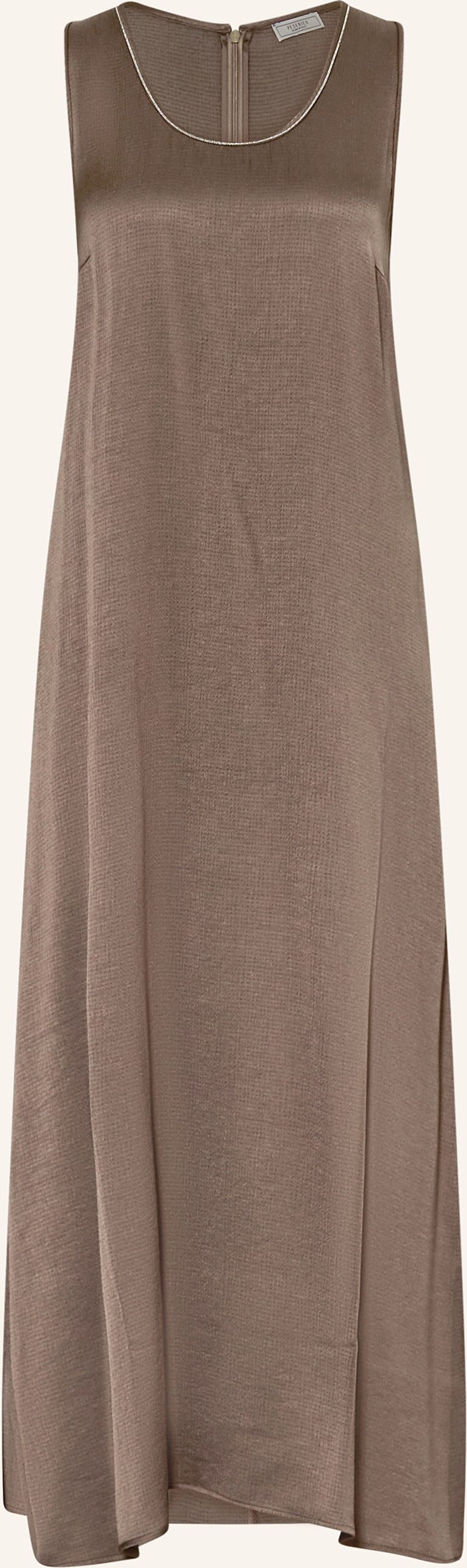 Peserico Satinkleid Mit Schmucksteinen braun