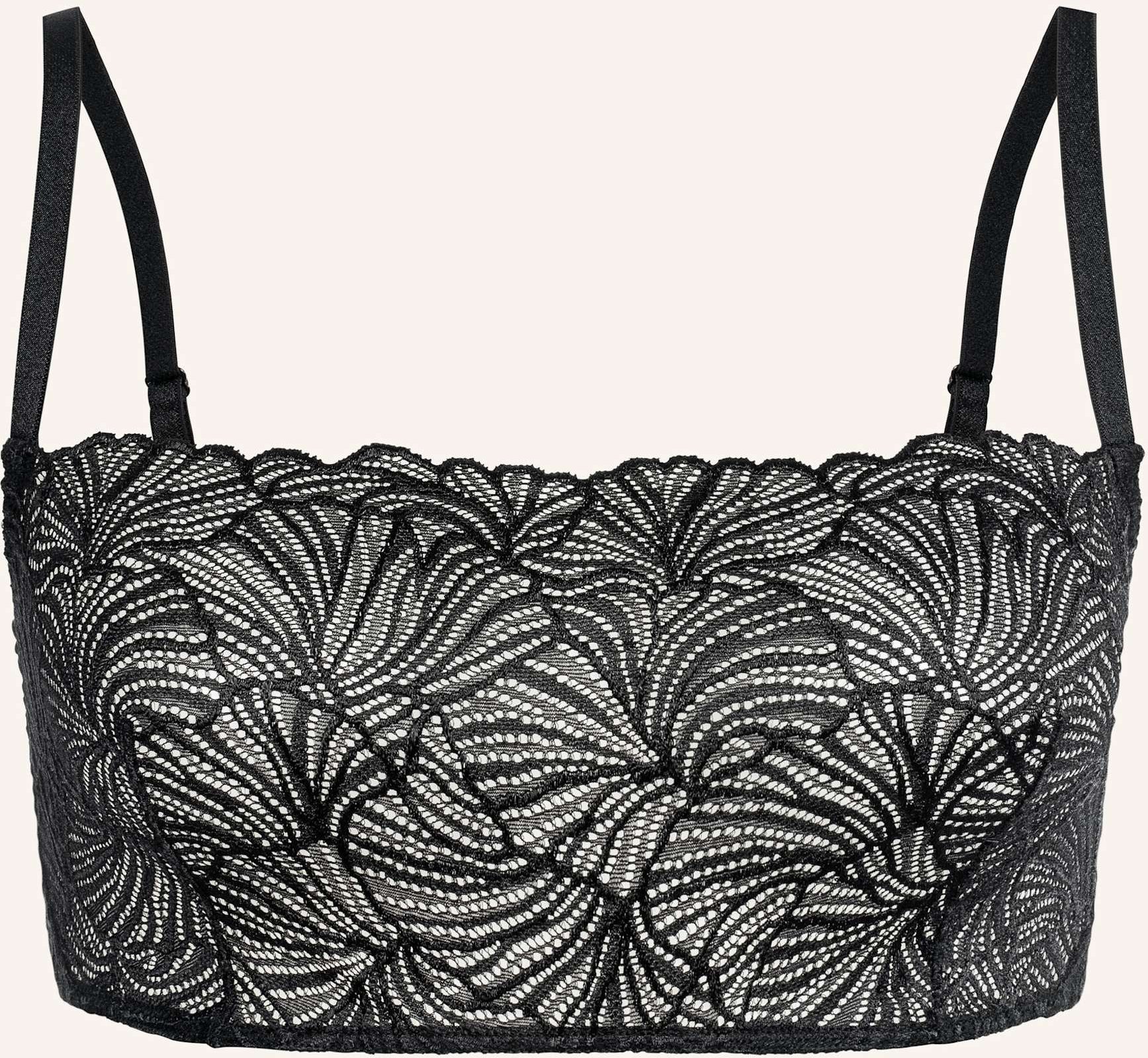 Thumbnail - Erlich Textil Bustier Fluid Lace Bandeau Bralette schwarz