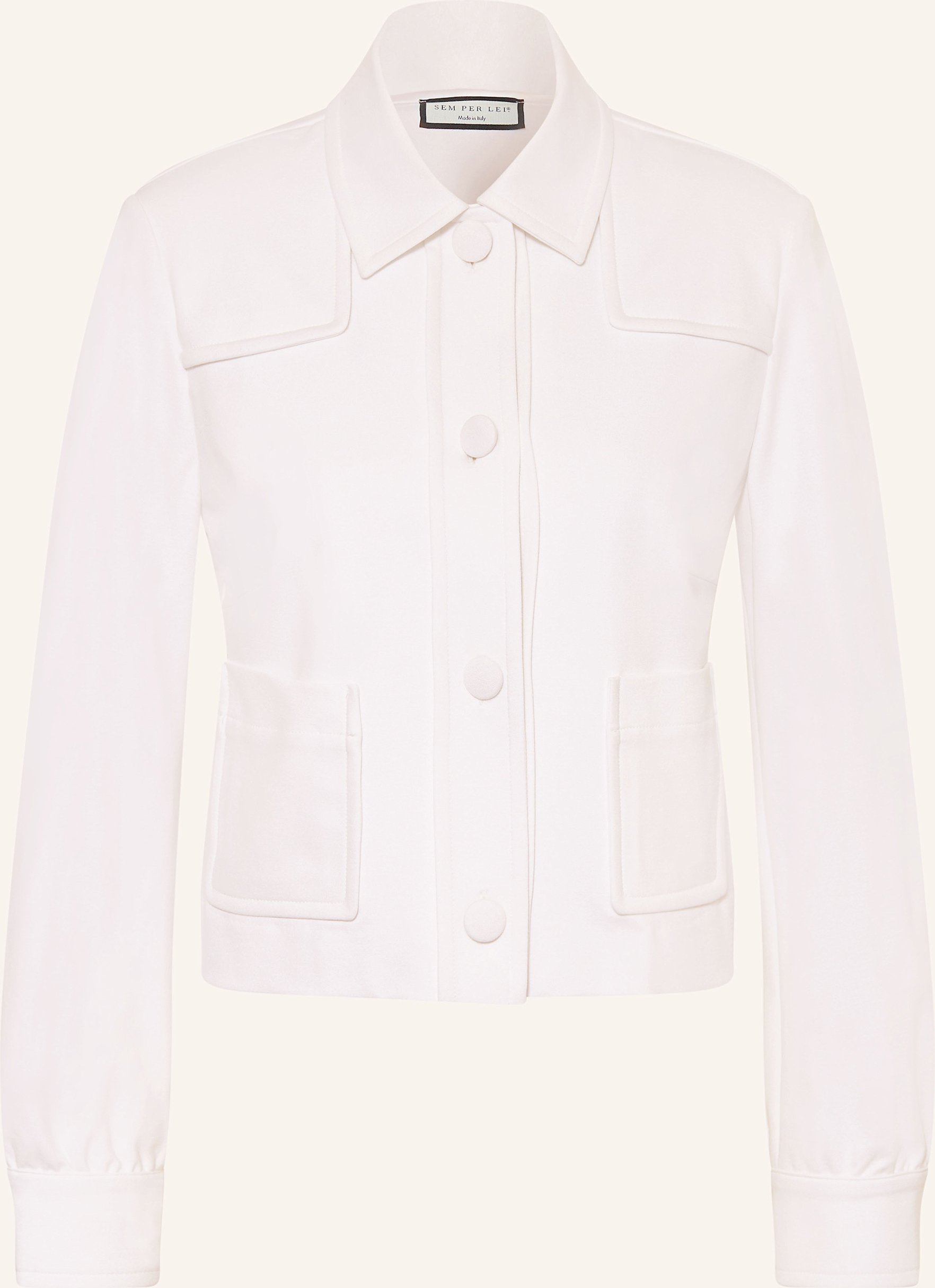 Sem Per Lei Jersey-Kastenjacke weiss