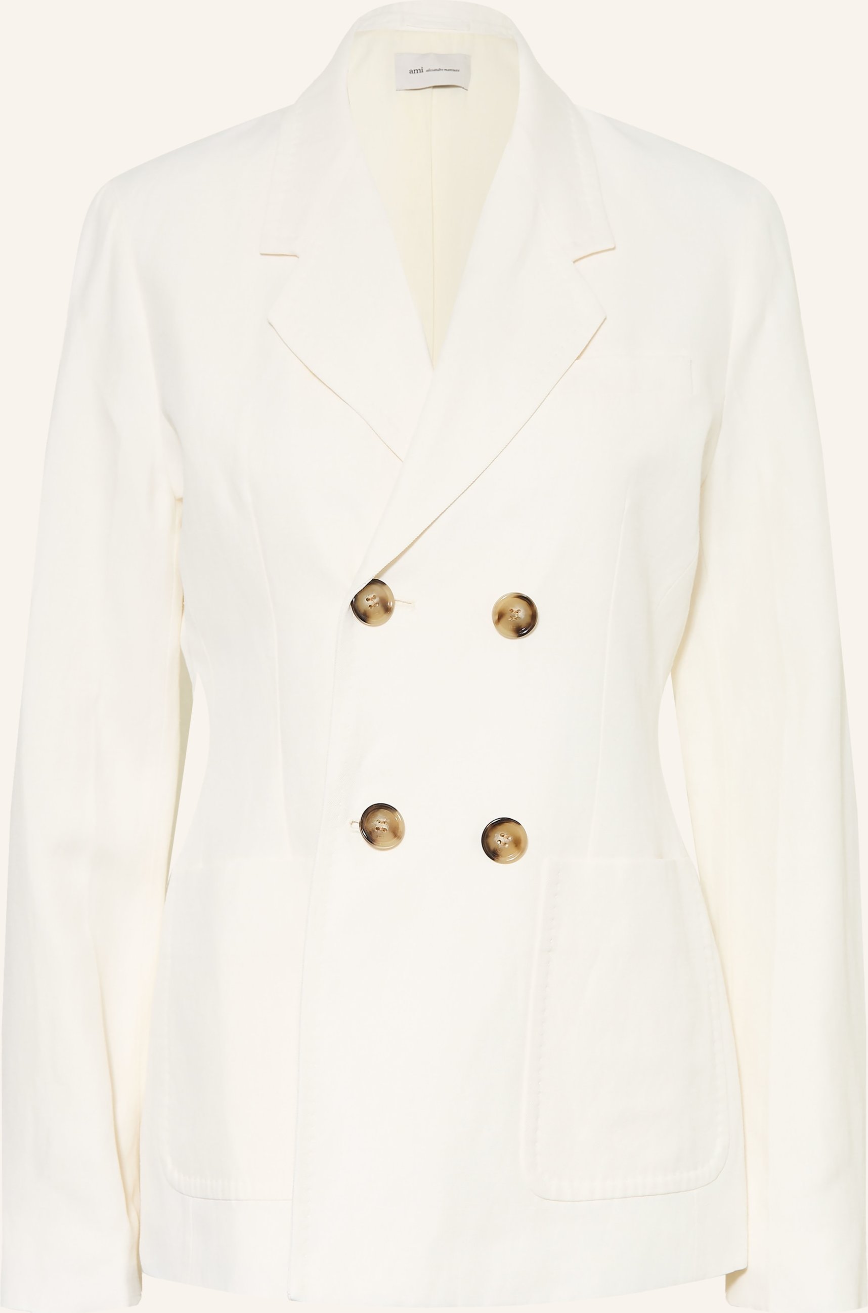 Ami Paris Blazer Mit Leinen weiss