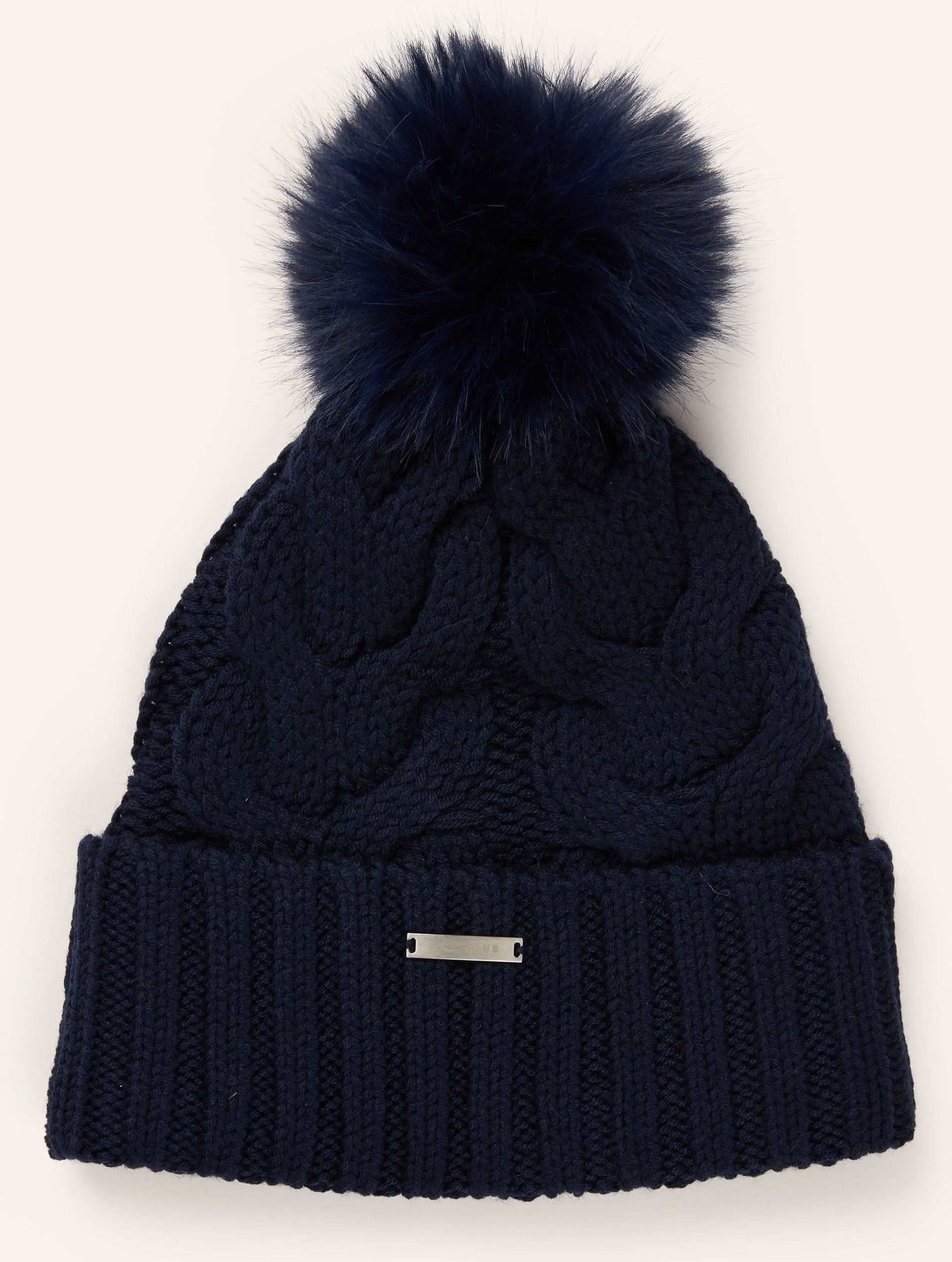 Kjus Mütze Pom Mit Kunstfell blau