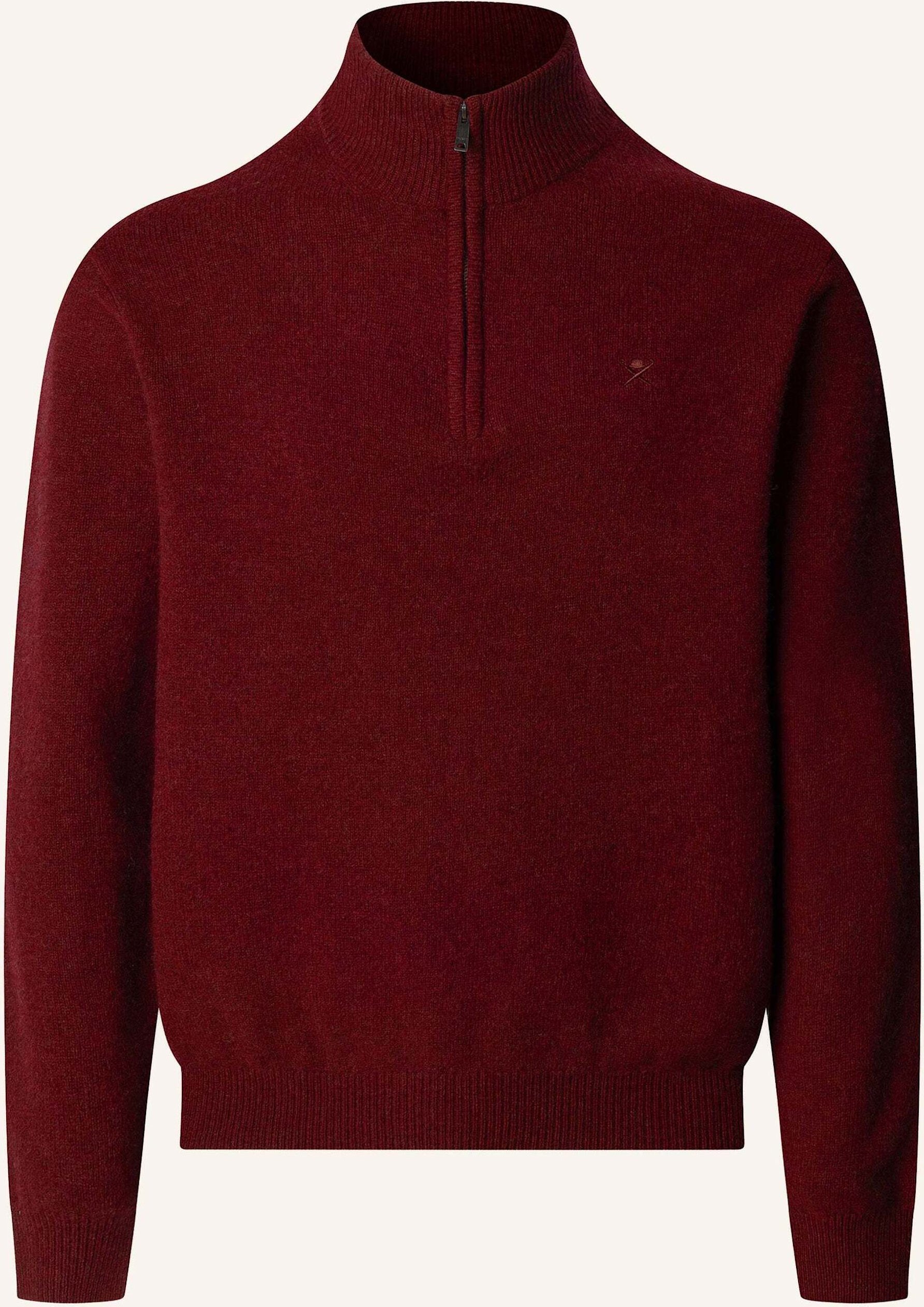 Hackett London Pullover Lambswool Hzip rot