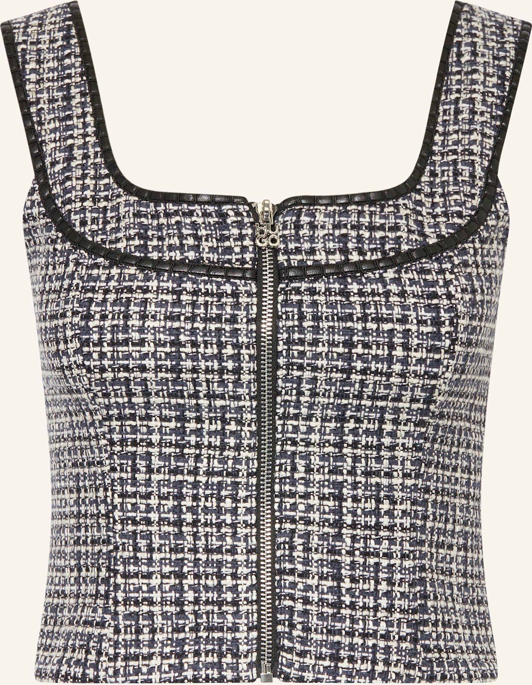 Thumbnail - Hugo Cropped-Top Cusene Aus Tweed blau