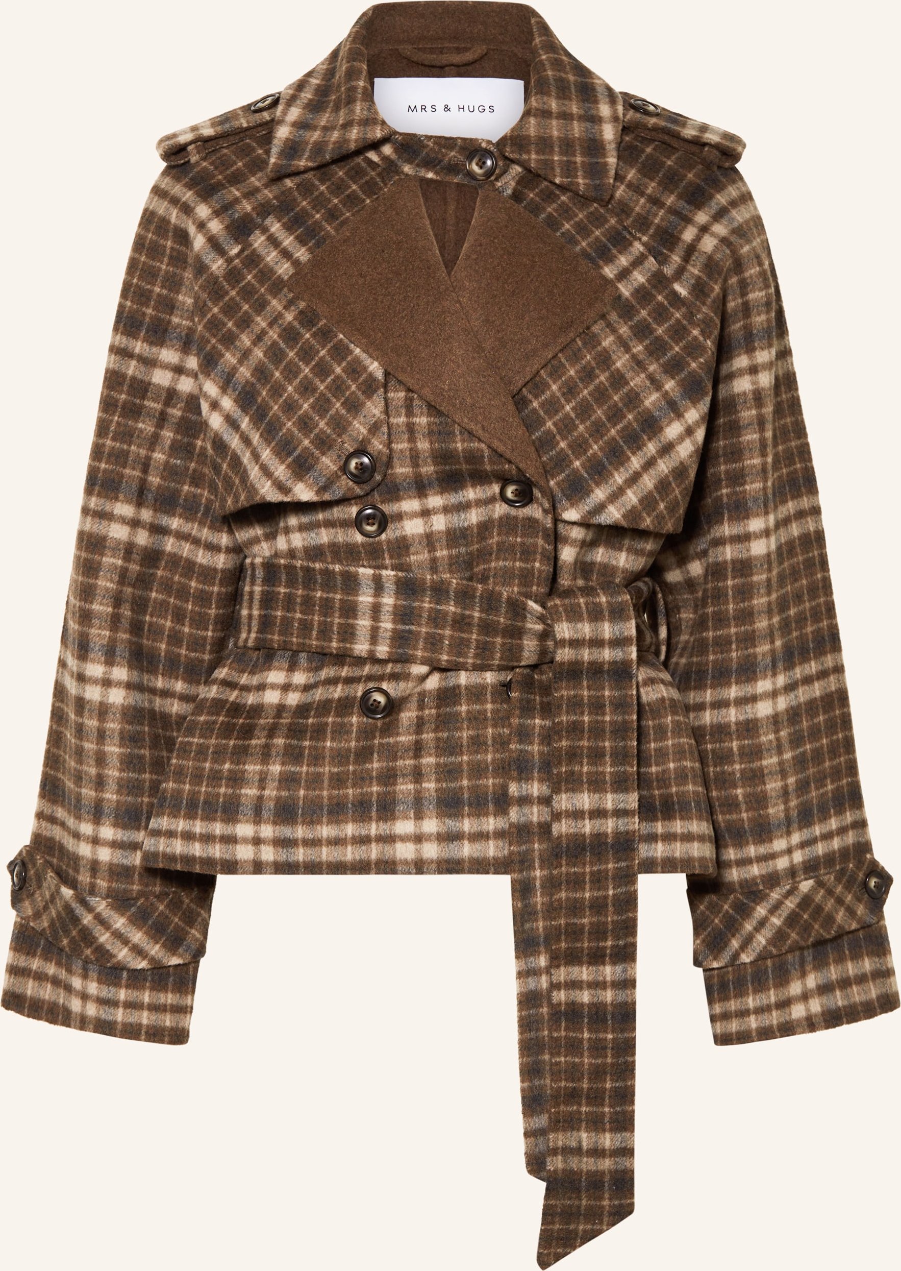 Mrs & Hugs Trench-Jacke braun