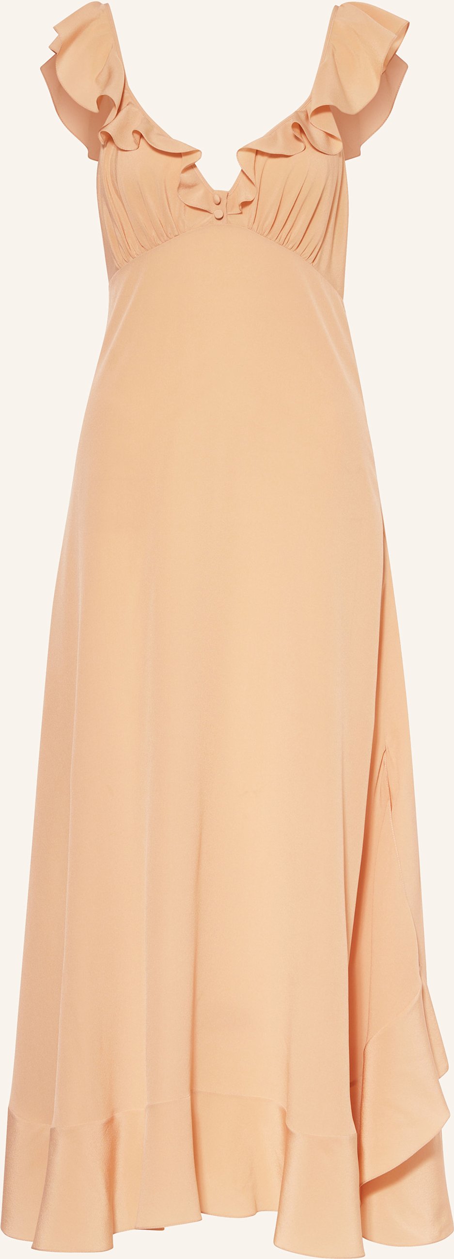 Chloé Seidenkleid Mit Volants braun