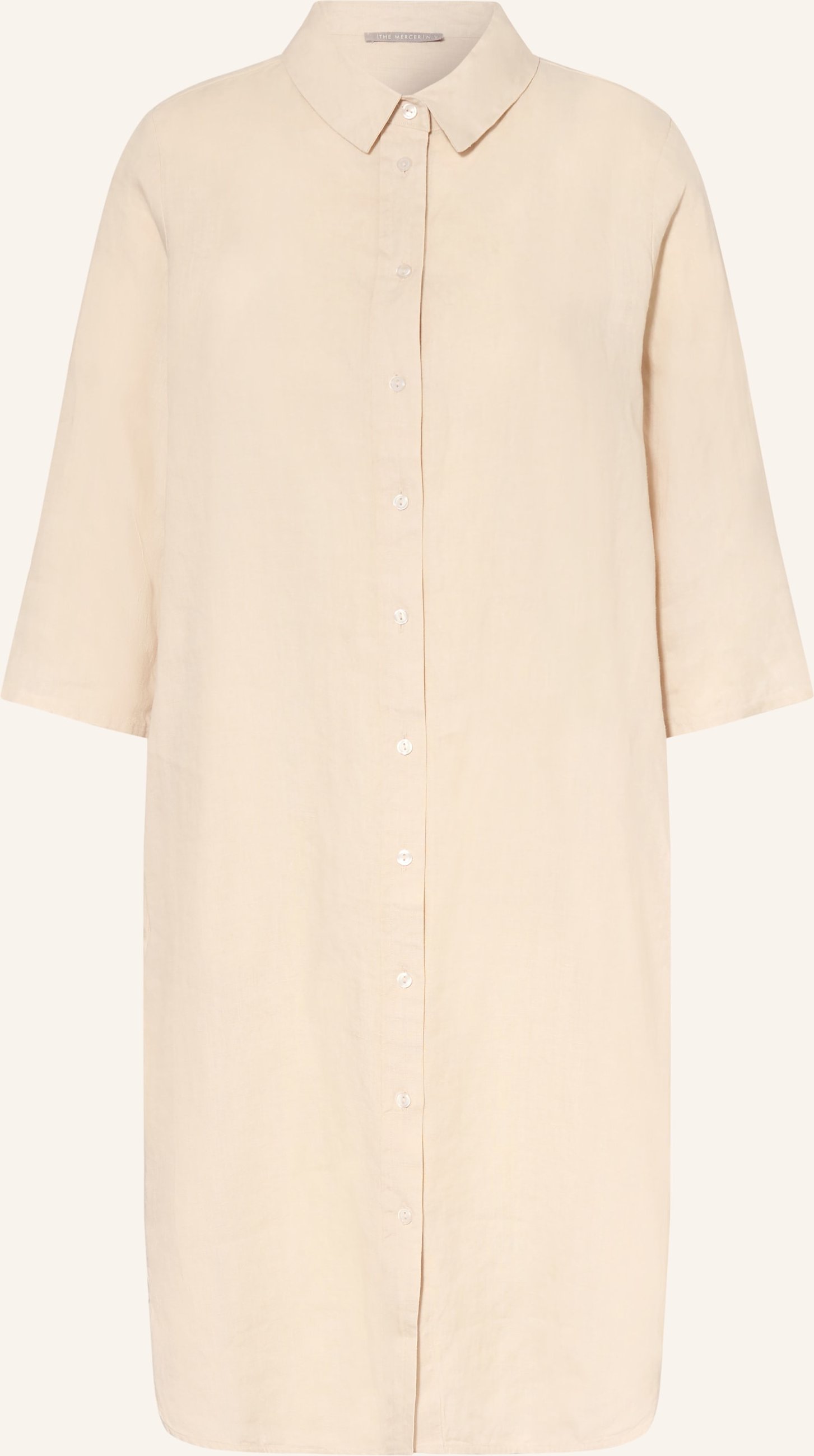 (The Mercer) N.Y. Hemdblusenkleid Aus Leinen Mit 3/4-Arm beige