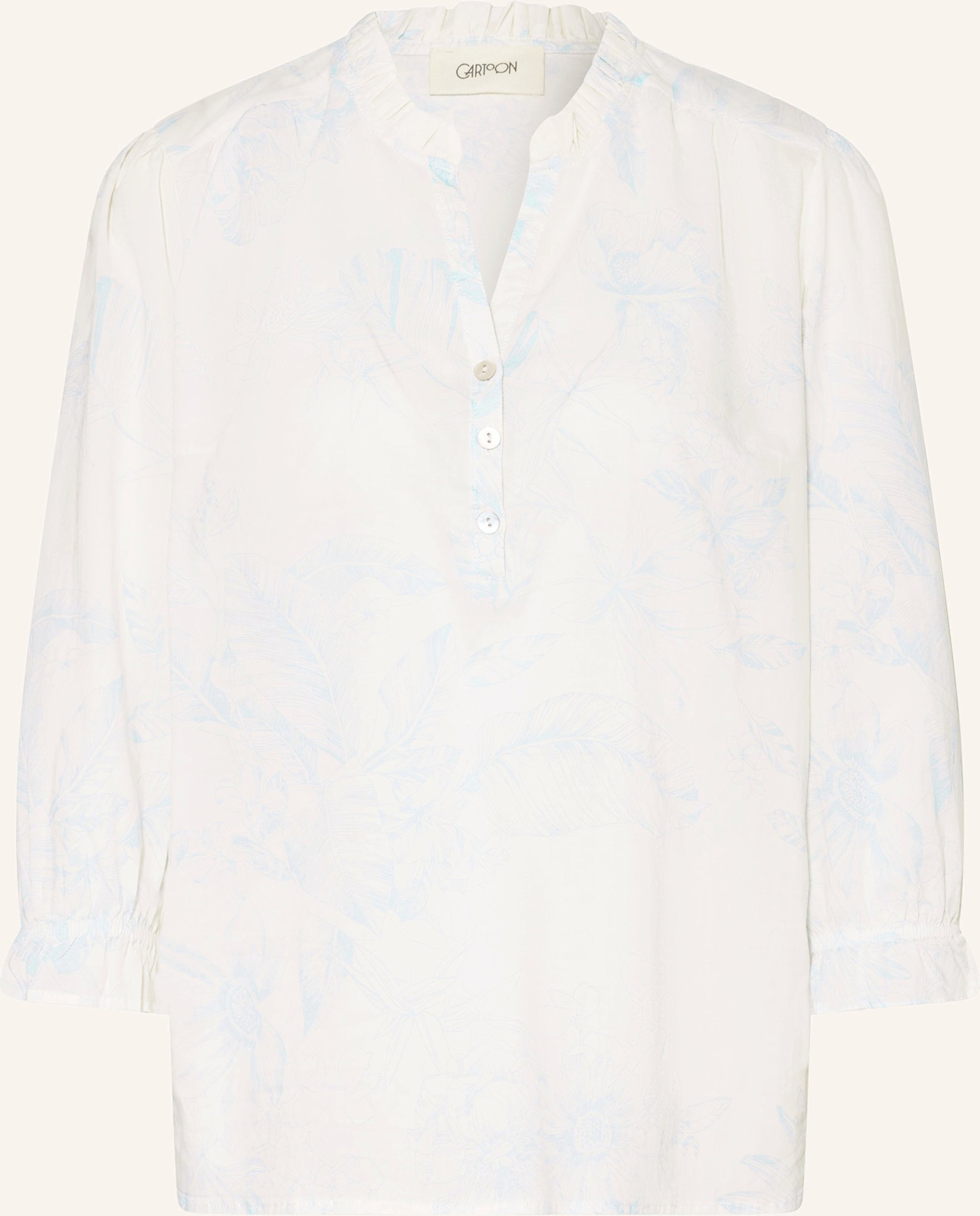 Cartoon Bluse Mit 3/4-Arm weiss