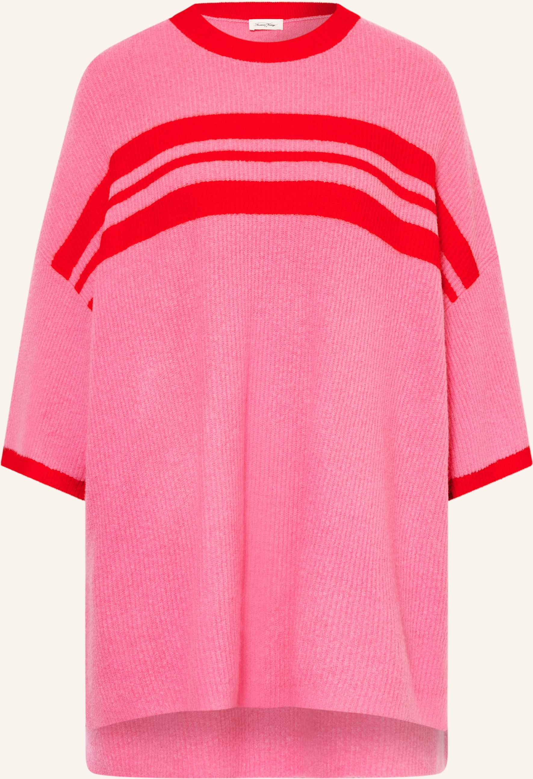 American Vintage Oversized-Pullover Damsville Mit 3/4-Arm pink