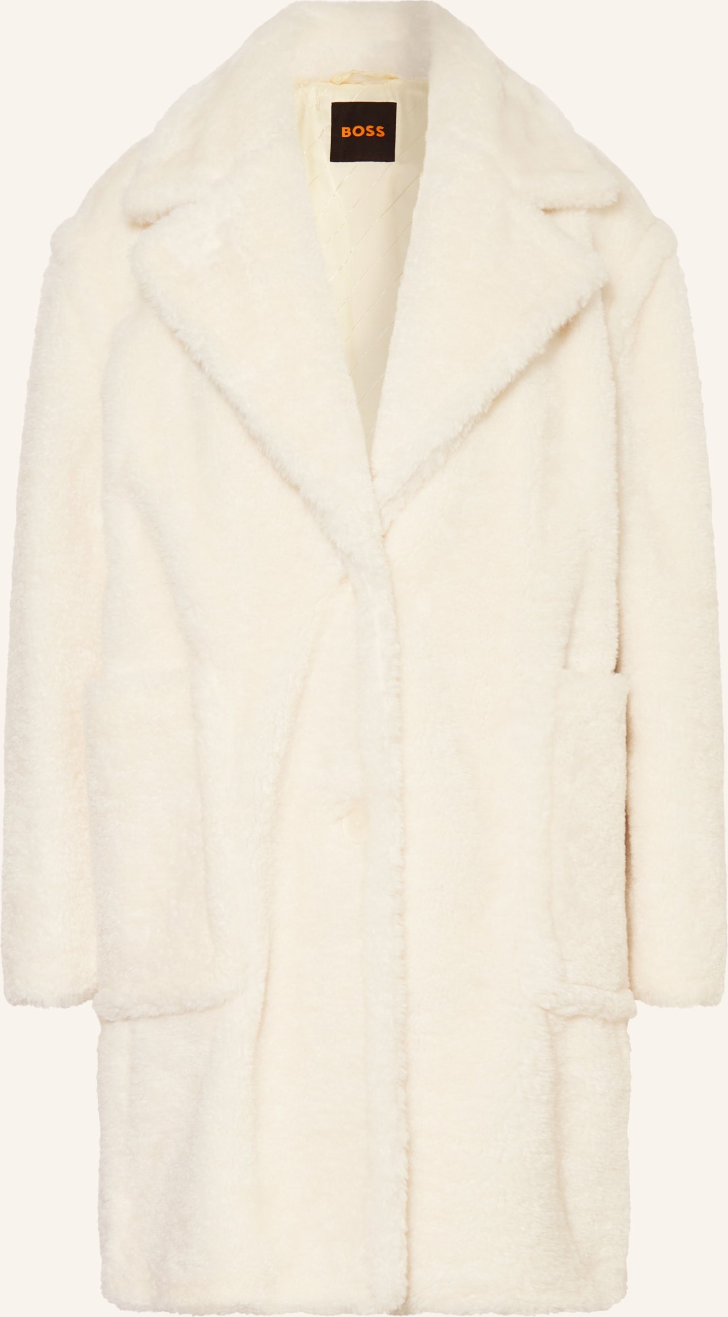 Boss Teddyfell-Mantel Catedy weiss