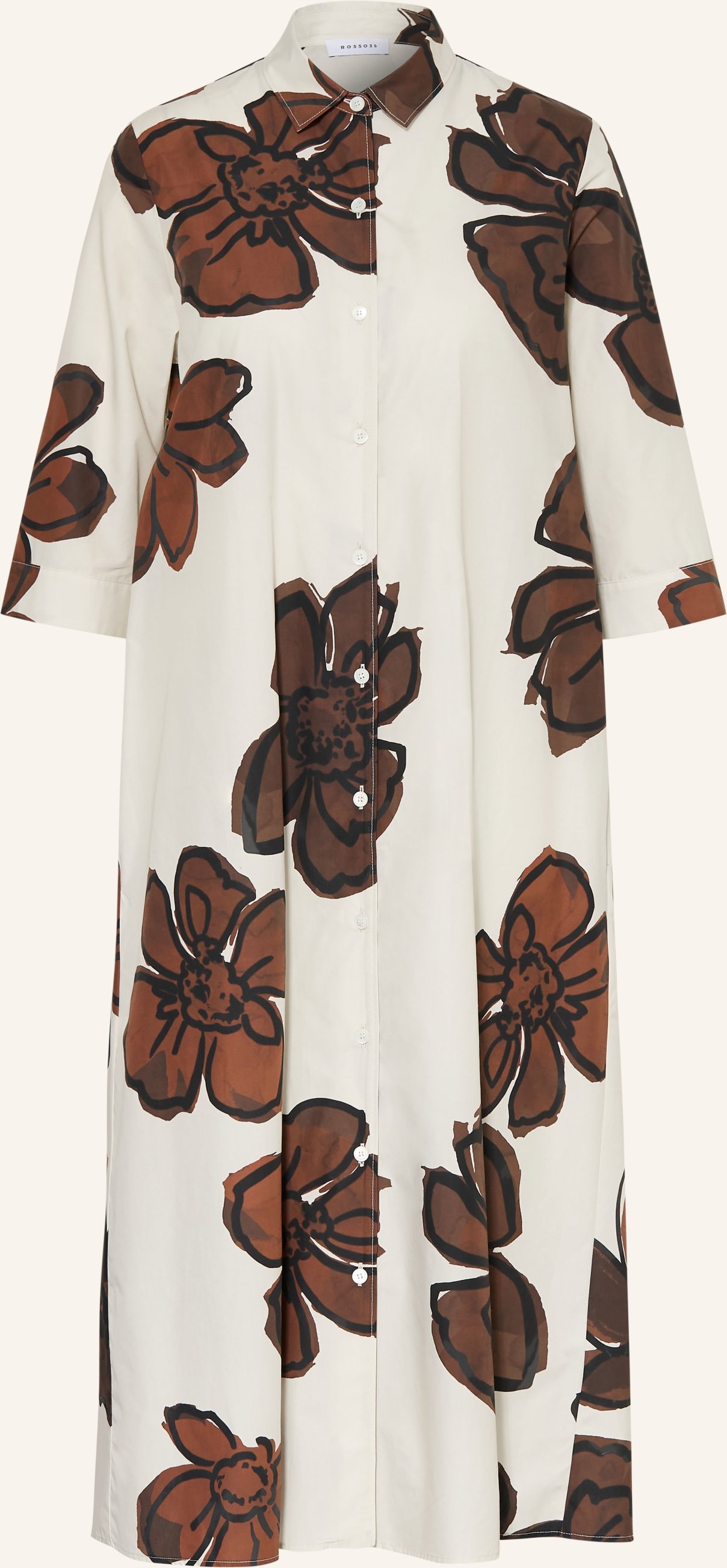 rosso35 Hemdblusenkleid Mit 3/4-Arm braun