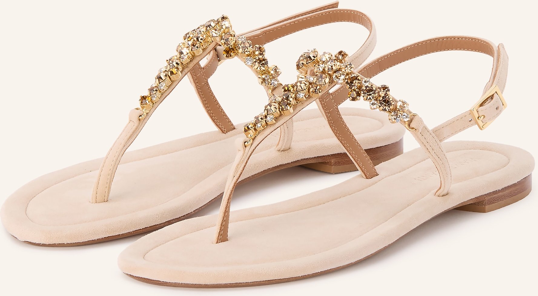 Viamercanti Zehentrenner Mit Schmucksteinen beige