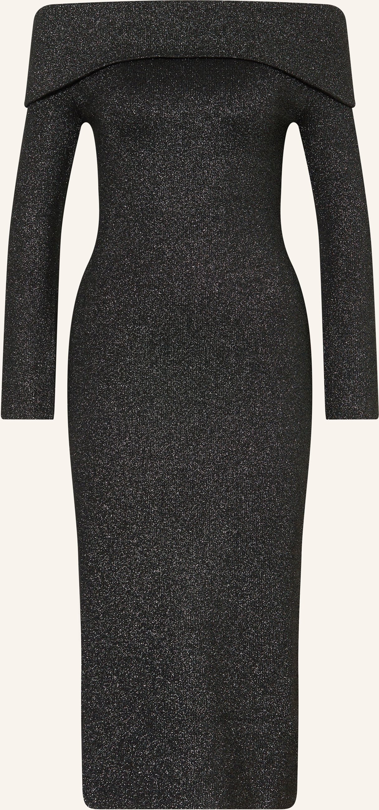 Malina Off-Shoulder-Kleid Adalina Mit Glitzergarn schwarz