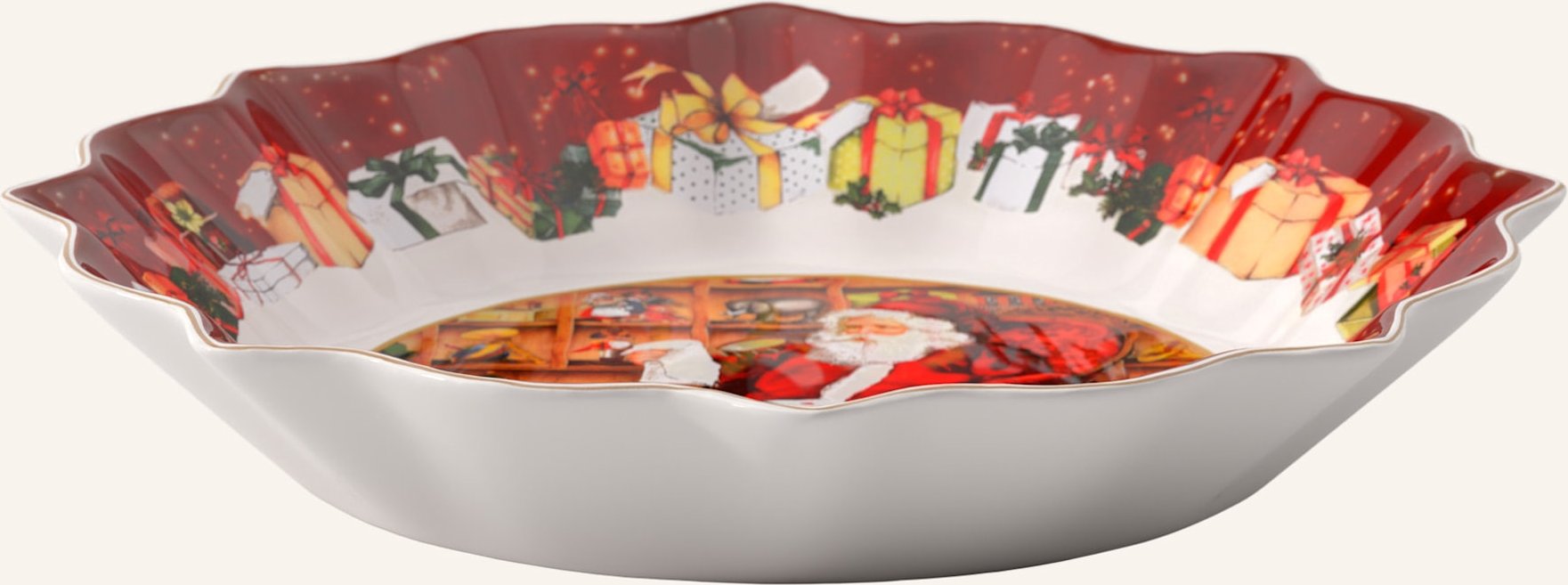 Villeroy & Boch Schale Groß, Santa Liest Wunschzettel Toy's Fantasy weiss