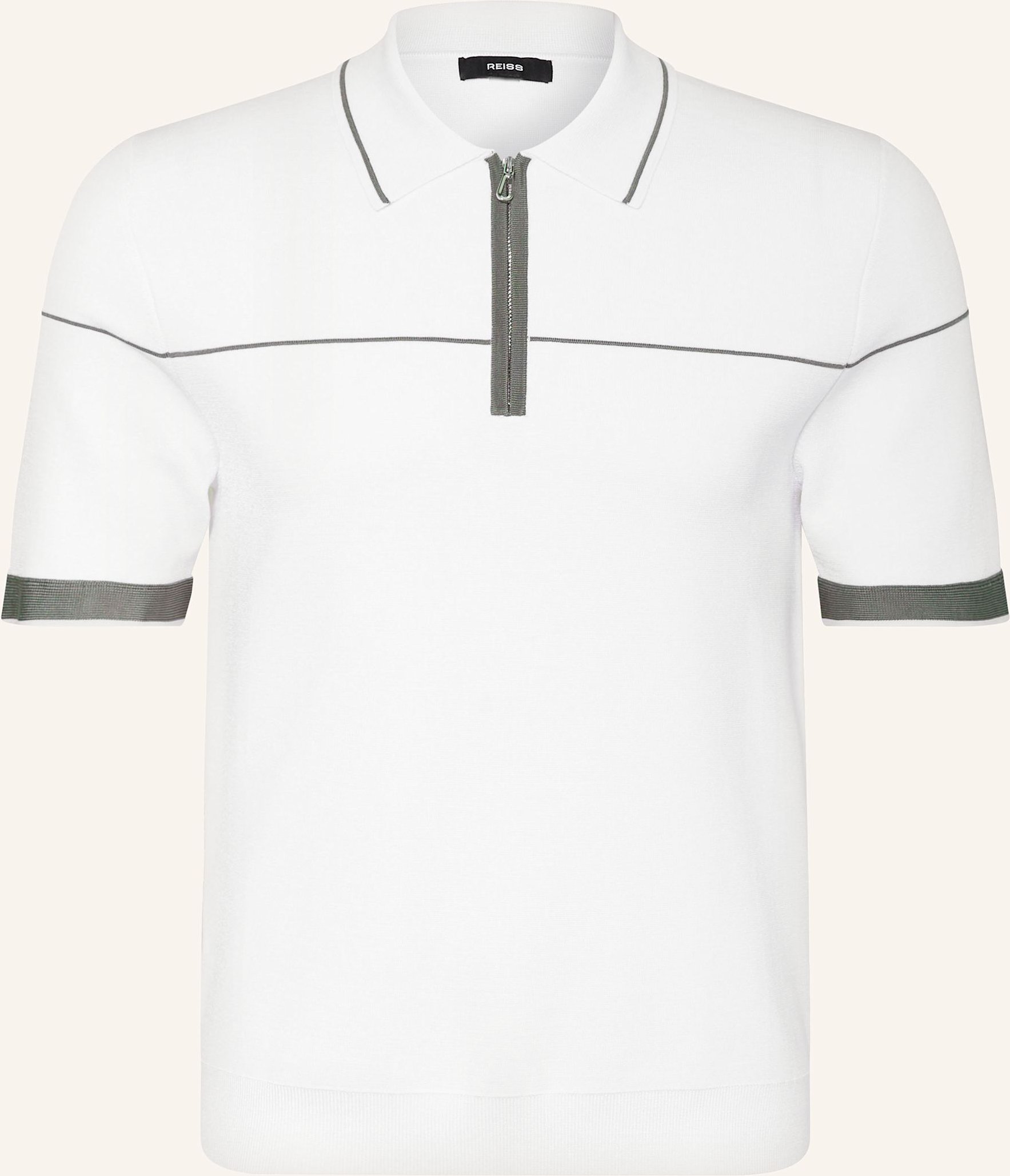 Reiss Strick-Poloshirt Bradford weiss