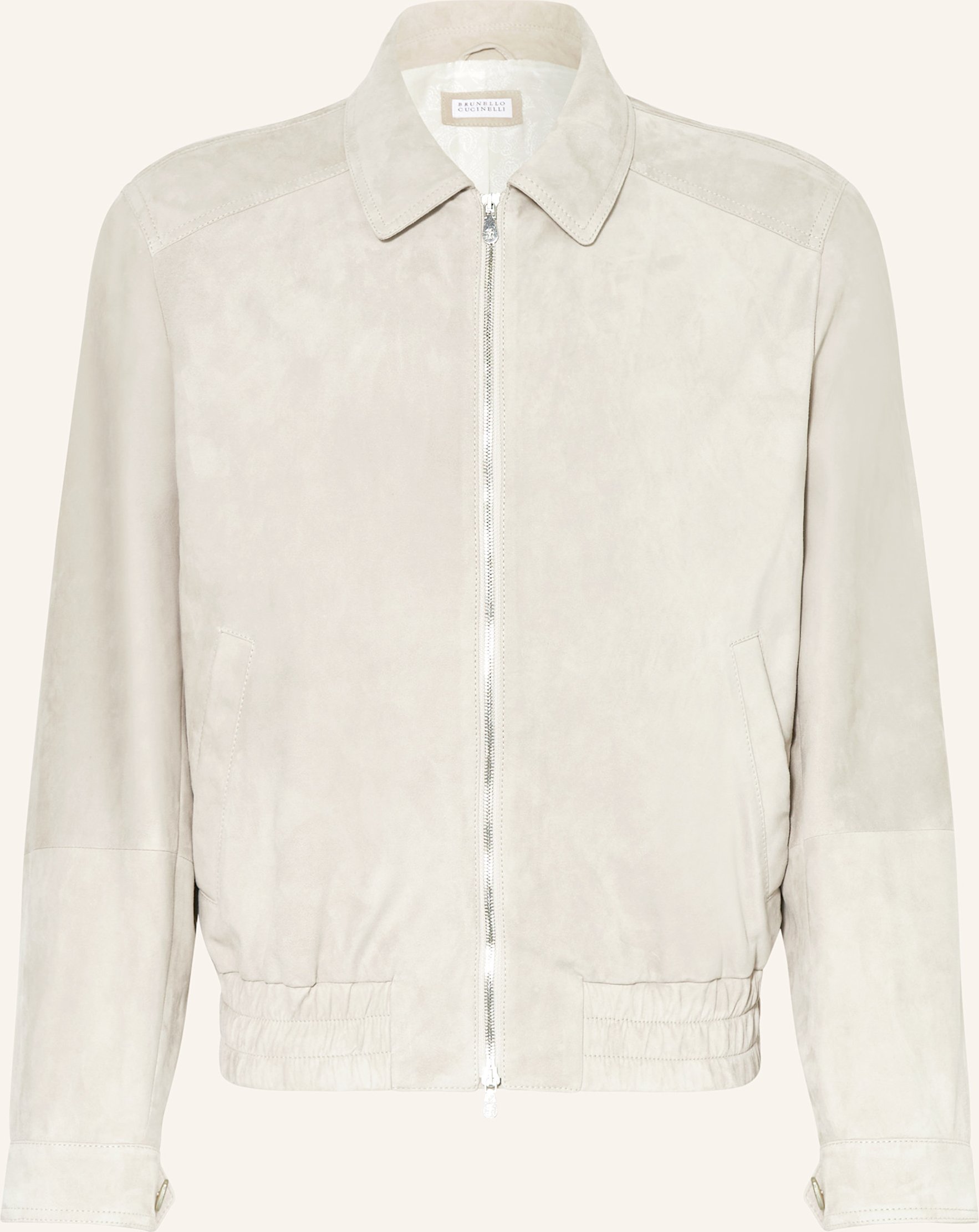 Thumbnail - Brunello Cucinelli Lederjacke beige
