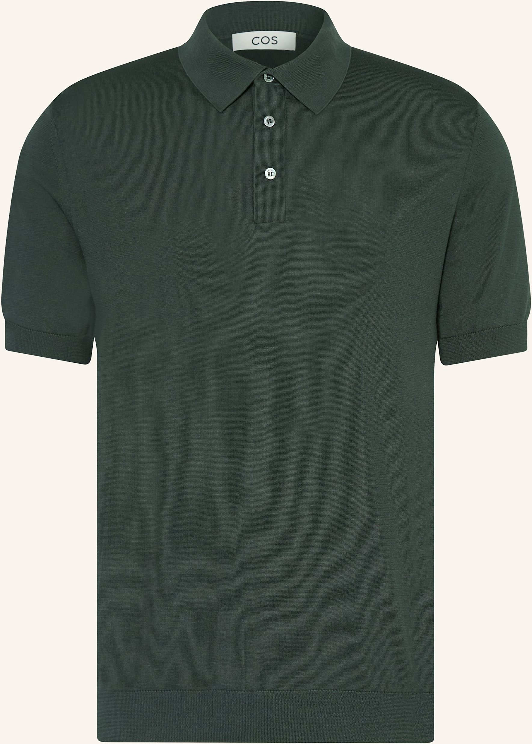 Cos Strick-Poloshirt Mit Seide gruen