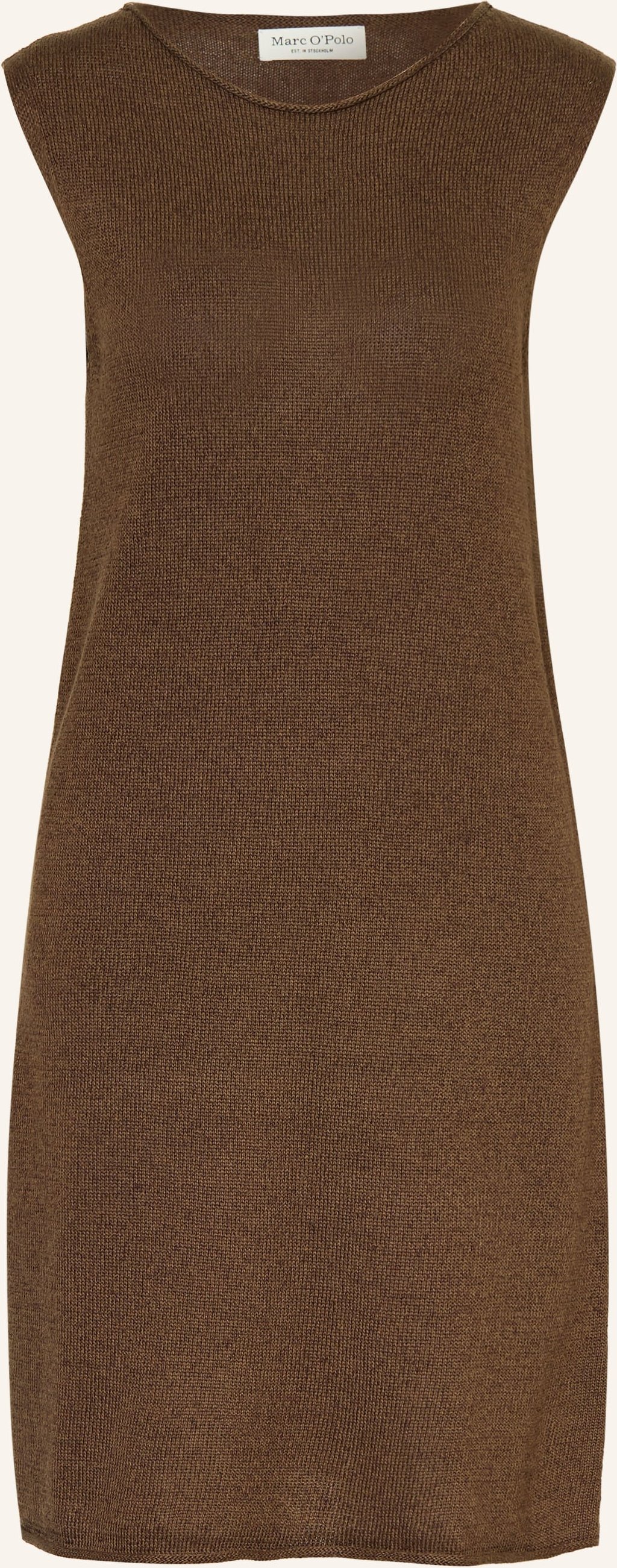 Marc O'polo Strickkleid Mit Leinen braun