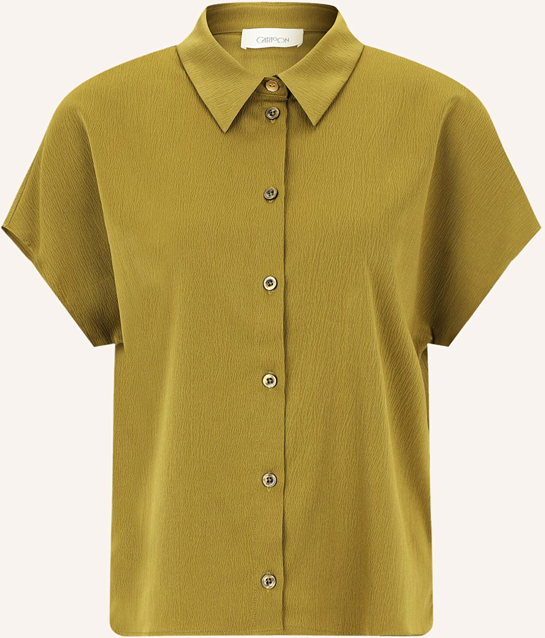 Cartoon Hemdbluse Aus Satin gruen